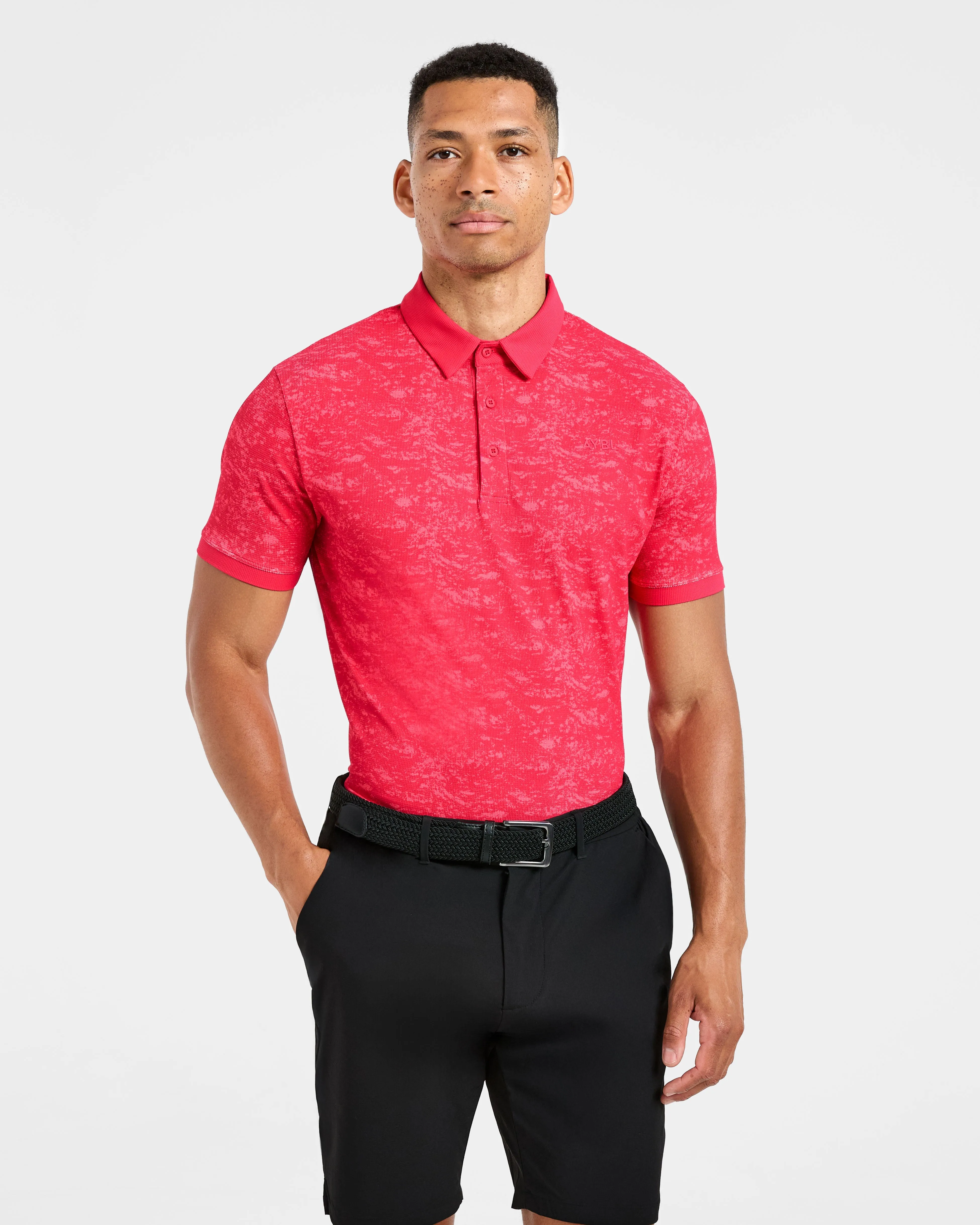Precision Texture Polo - Summer Red sold by AYBL