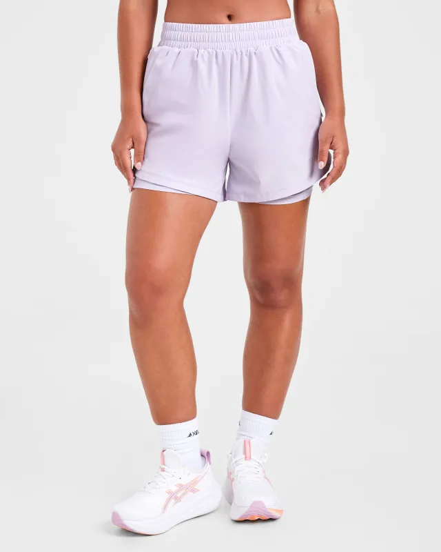 Run 2 in 1 Shorts - Ice Lilac sold by AYBL