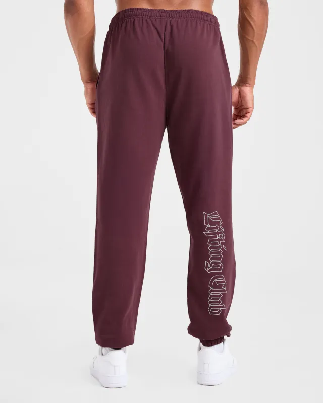 Lifting Club Gothic Oversized Joggers - Dusty Plum/Black sold by AYBL