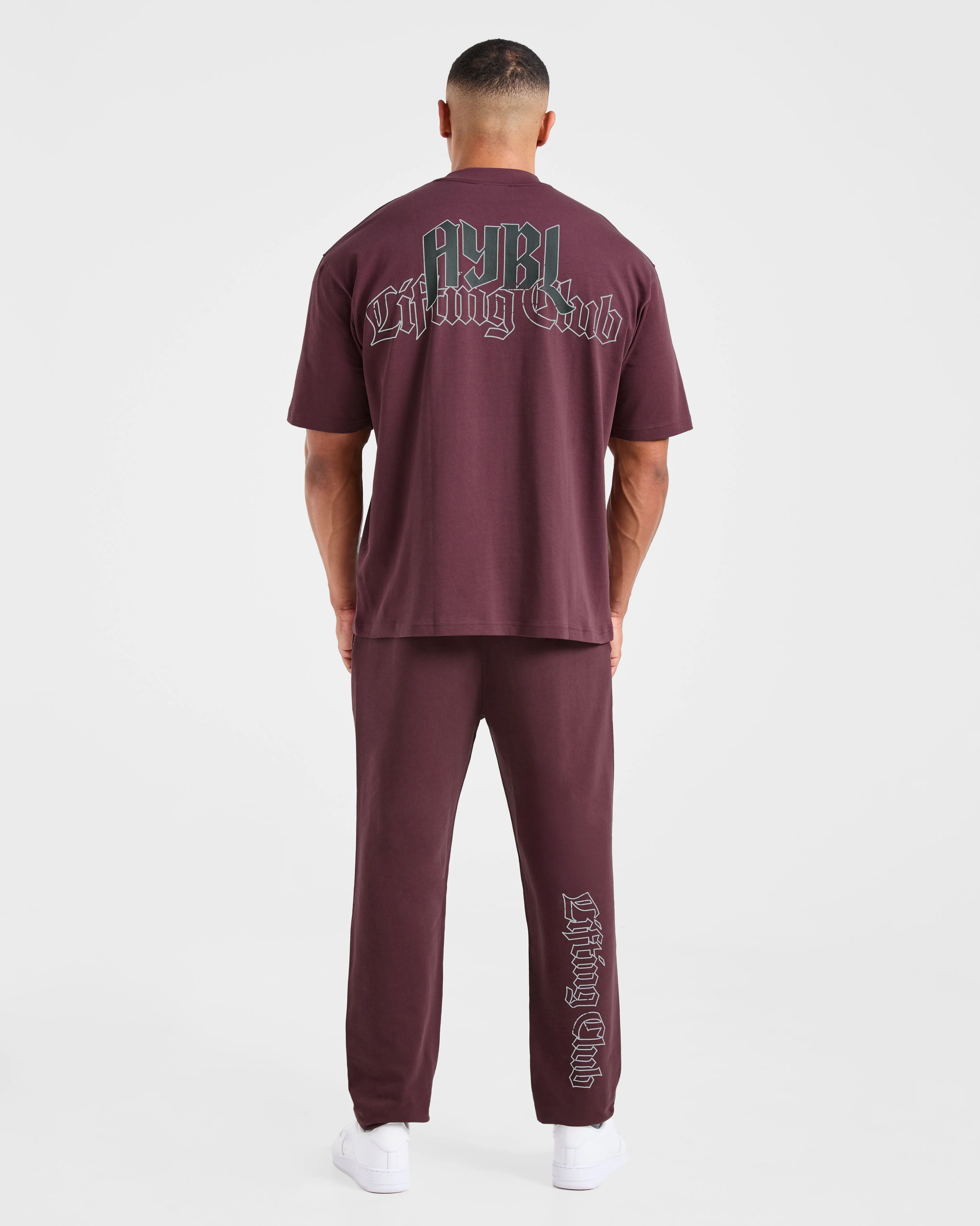 Lifting Club Gothic Oversized Joggers - Dusty Plum/Black sold by AYBL product image thumbnail 4