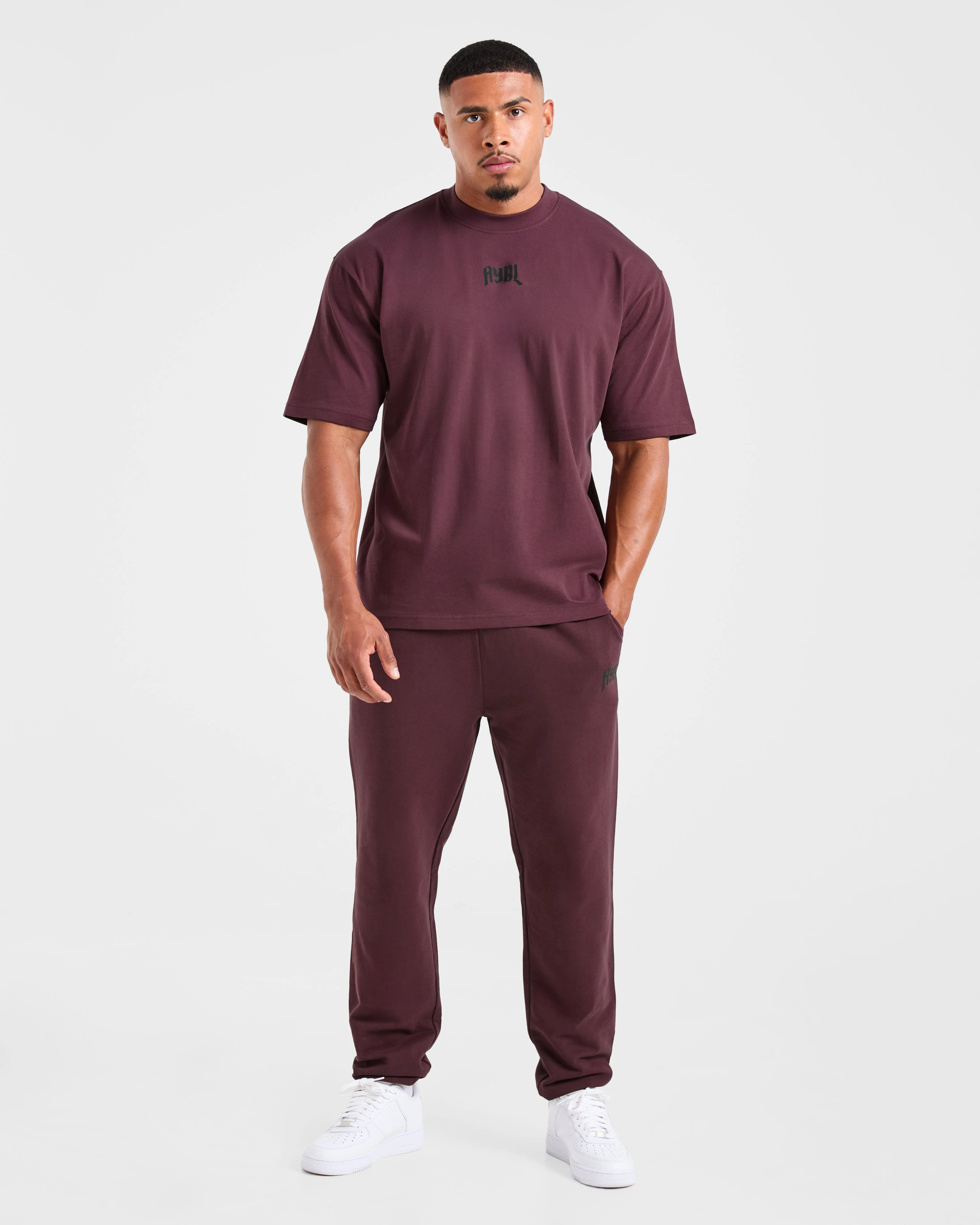 Lifting Club Gothic Oversized Joggers - Dusty Plum/Black sold by AYBL product image thumbnail 3