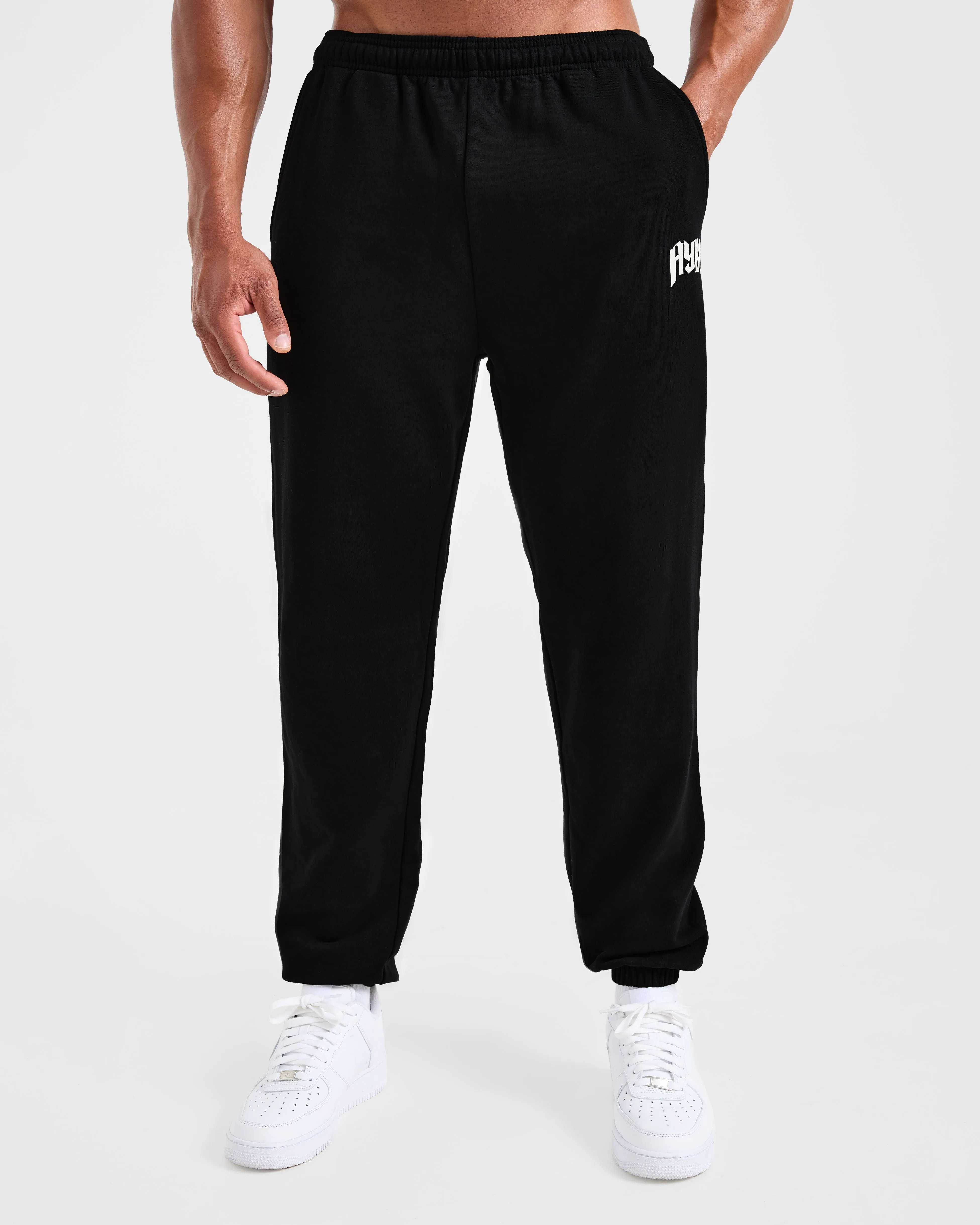 Lifting Club Gothic Oversized Joggers - Black/Off White sold by AYBL product image thumbnail 2