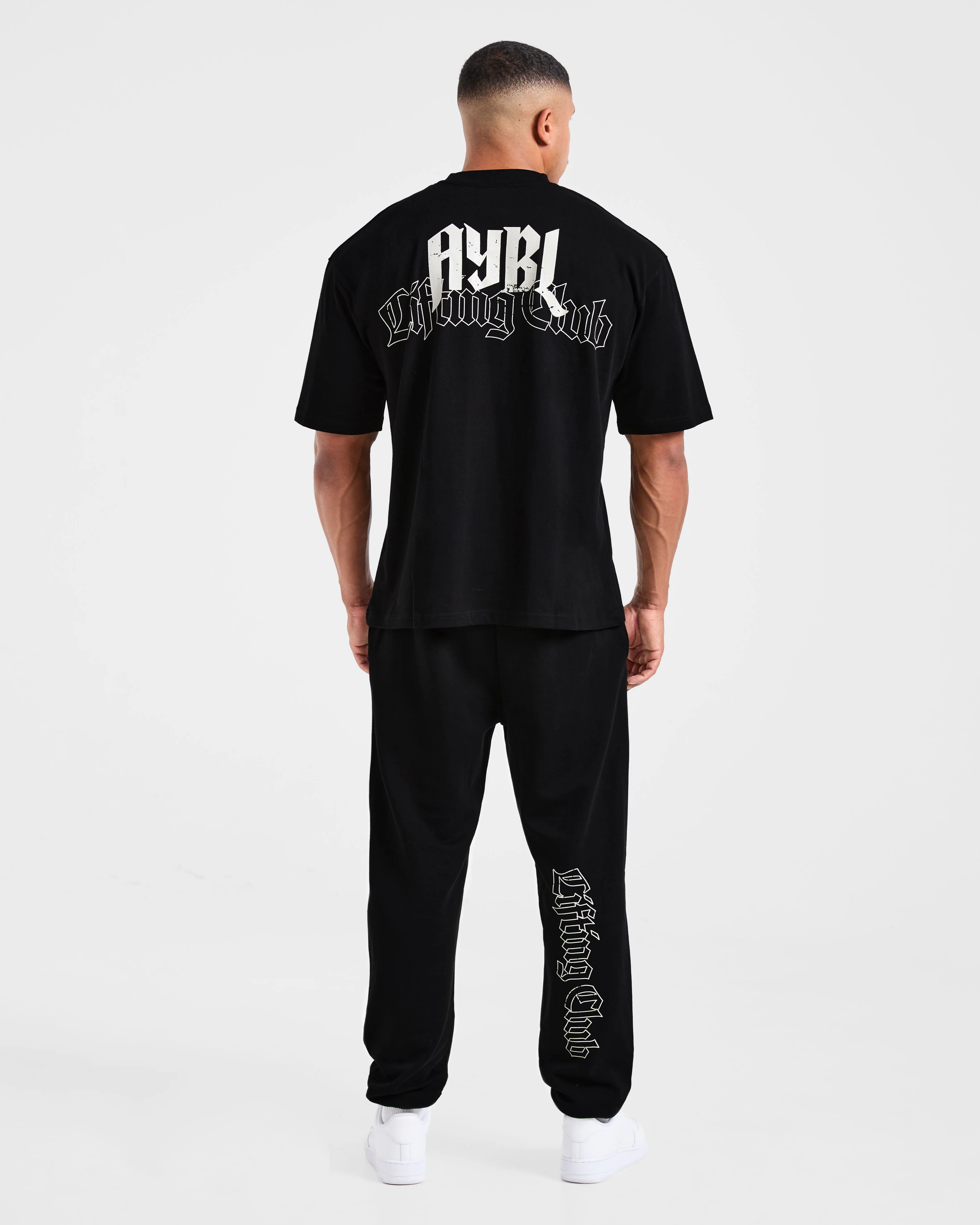 Lifting Club Gothic Oversized Joggers - Black/Off White sold by AYBL product image thumbnail 4