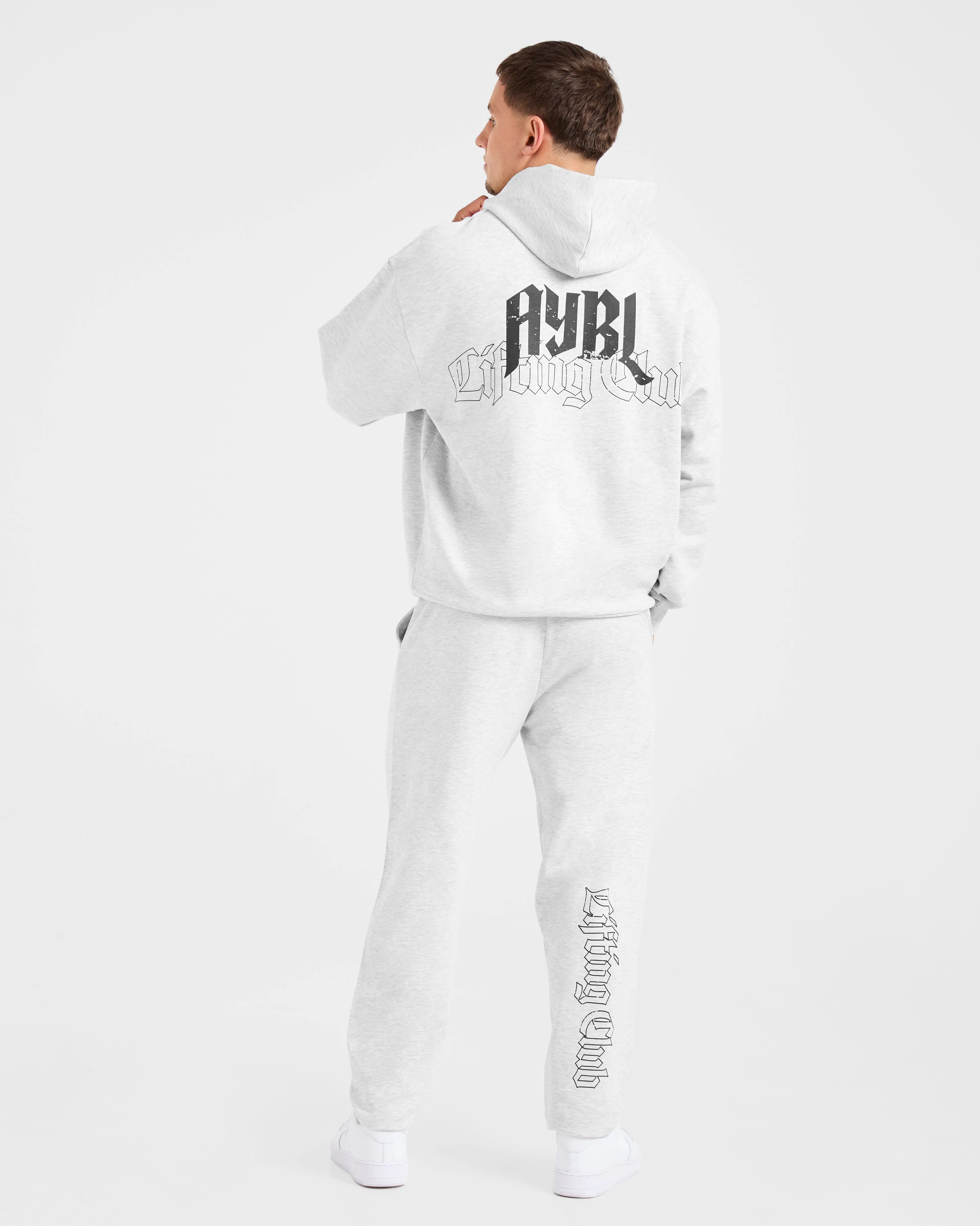 Lifting Club Gothic Oversized Hoodie - Grey Marl sold by AYBL product image thumbnail 4