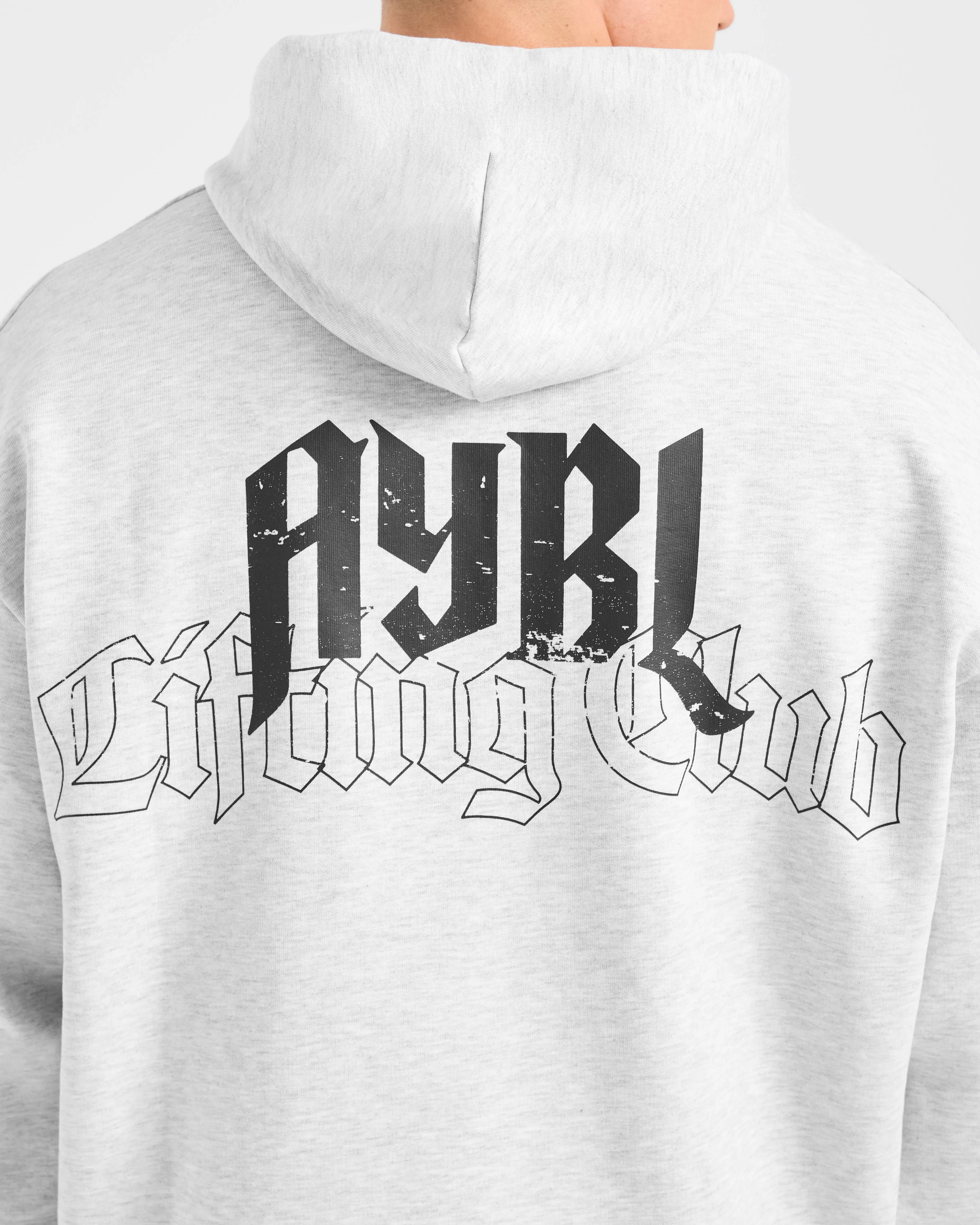 Lifting Club Gothic Oversized Hoodie - Grey Marl sold by AYBL product image thumbnail 5