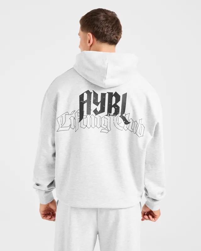 Lifting Club Gothic Oversized Hoodie - Grey Marl sold by AYBL