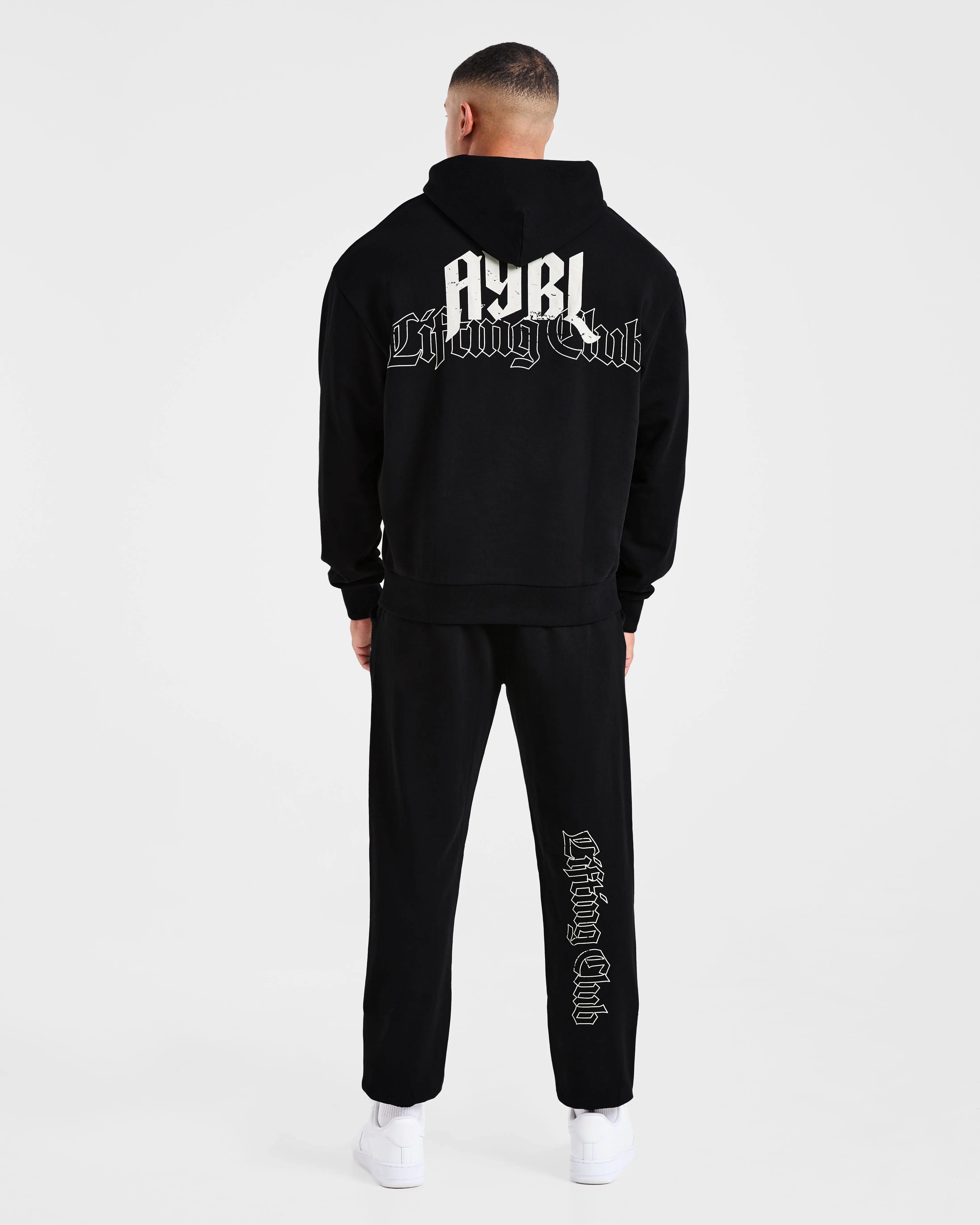 Lifting Club Gothic Oversized Hoodie - Black/Off White sold by AYBL product image thumbnail 4