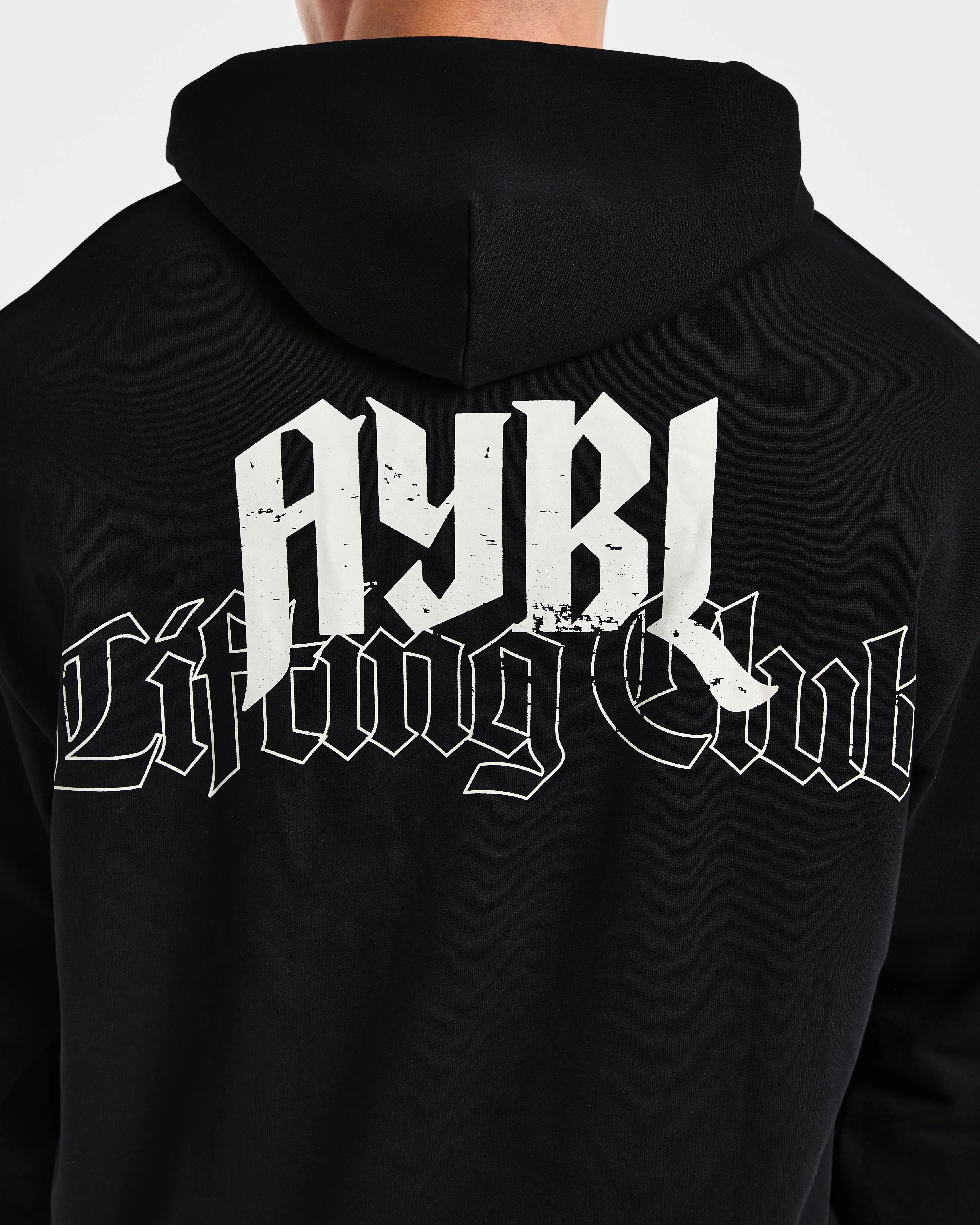 Lifting Club Gothic Oversized Hoodie - Black/Off White sold by AYBL product image thumbnail 5