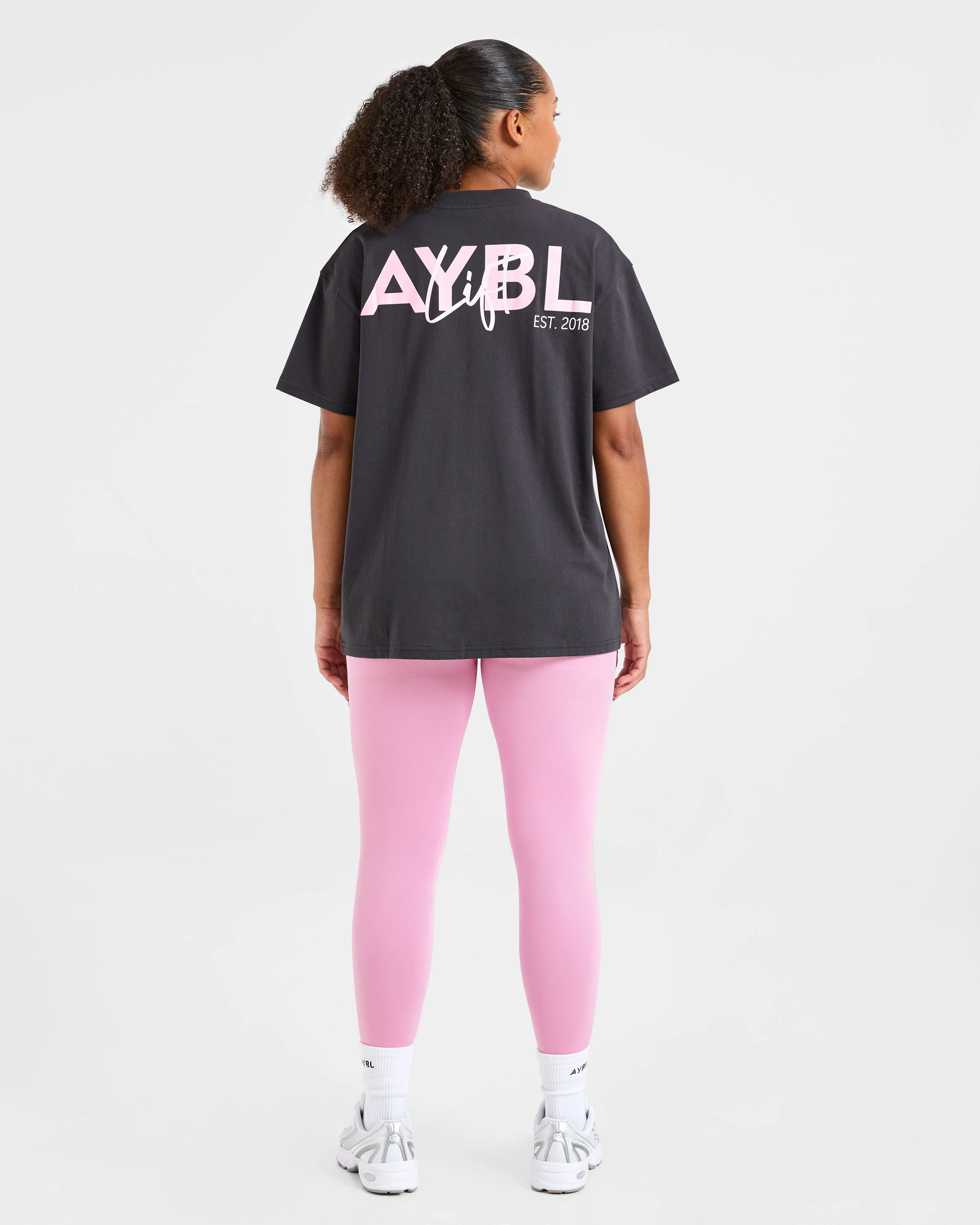 Lift Graphic Oversized T Shirt - Charcoal/Pink sold by AYBL product image thumbnail 4