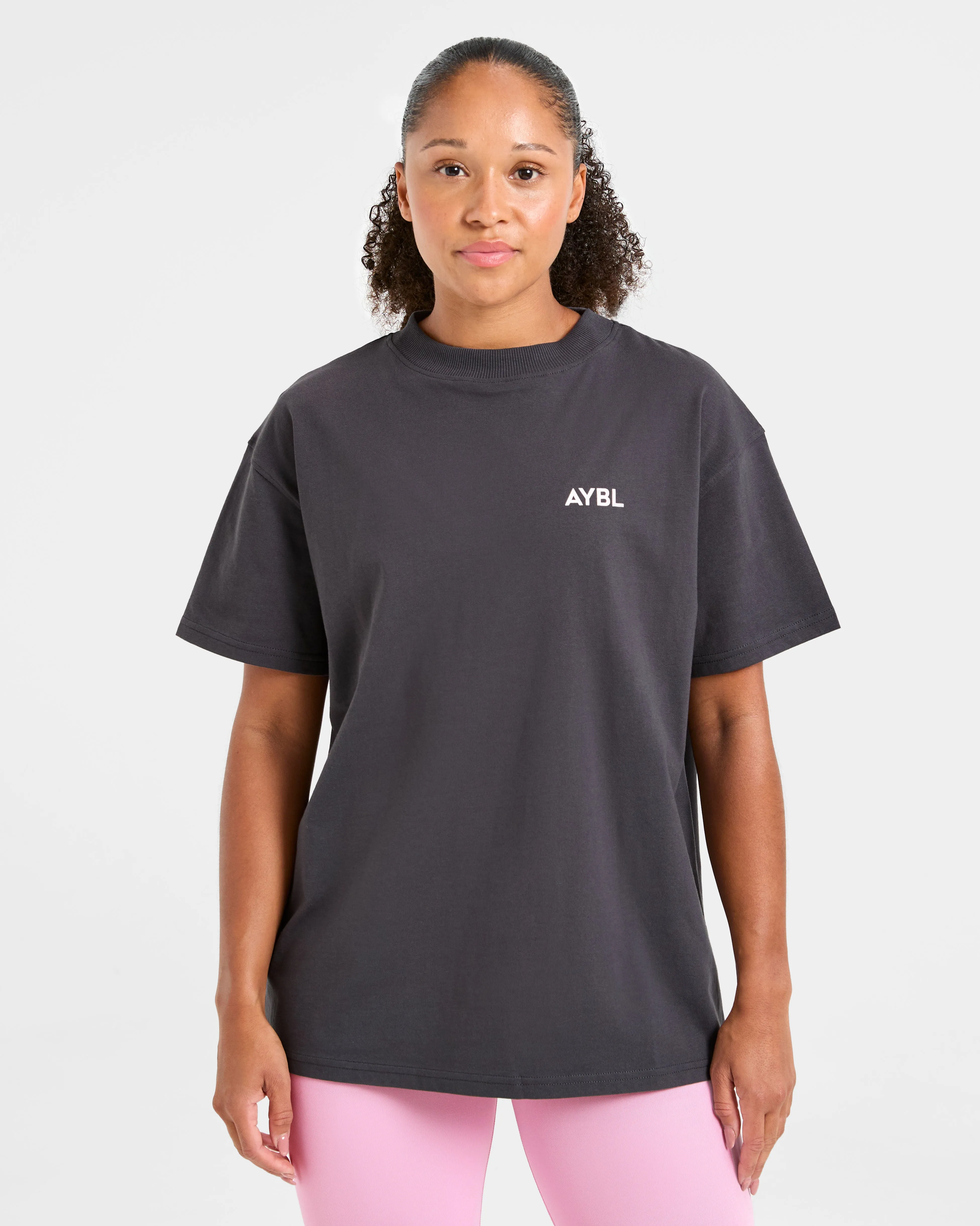 Lift Graphic Oversized T Shirt - Charcoal/Pink sold by AYBL product image thumbnail 2