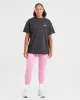 Lift Graphic Oversized T Shirt - Charcoal/Pink sold by AYBL