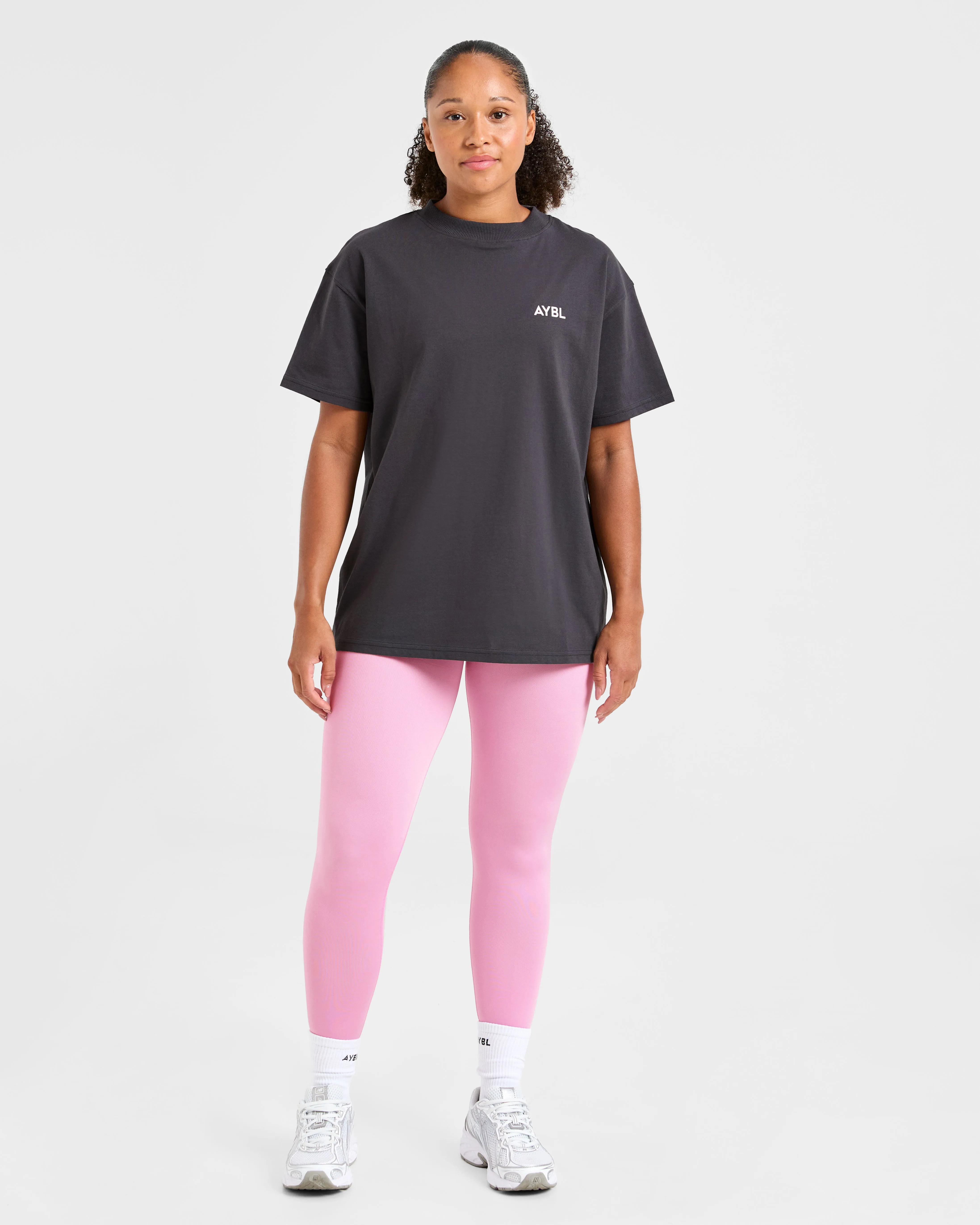 Lift Graphic Oversized T Shirt - Charcoal/Pink sold by AYBL product image thumbnail 3