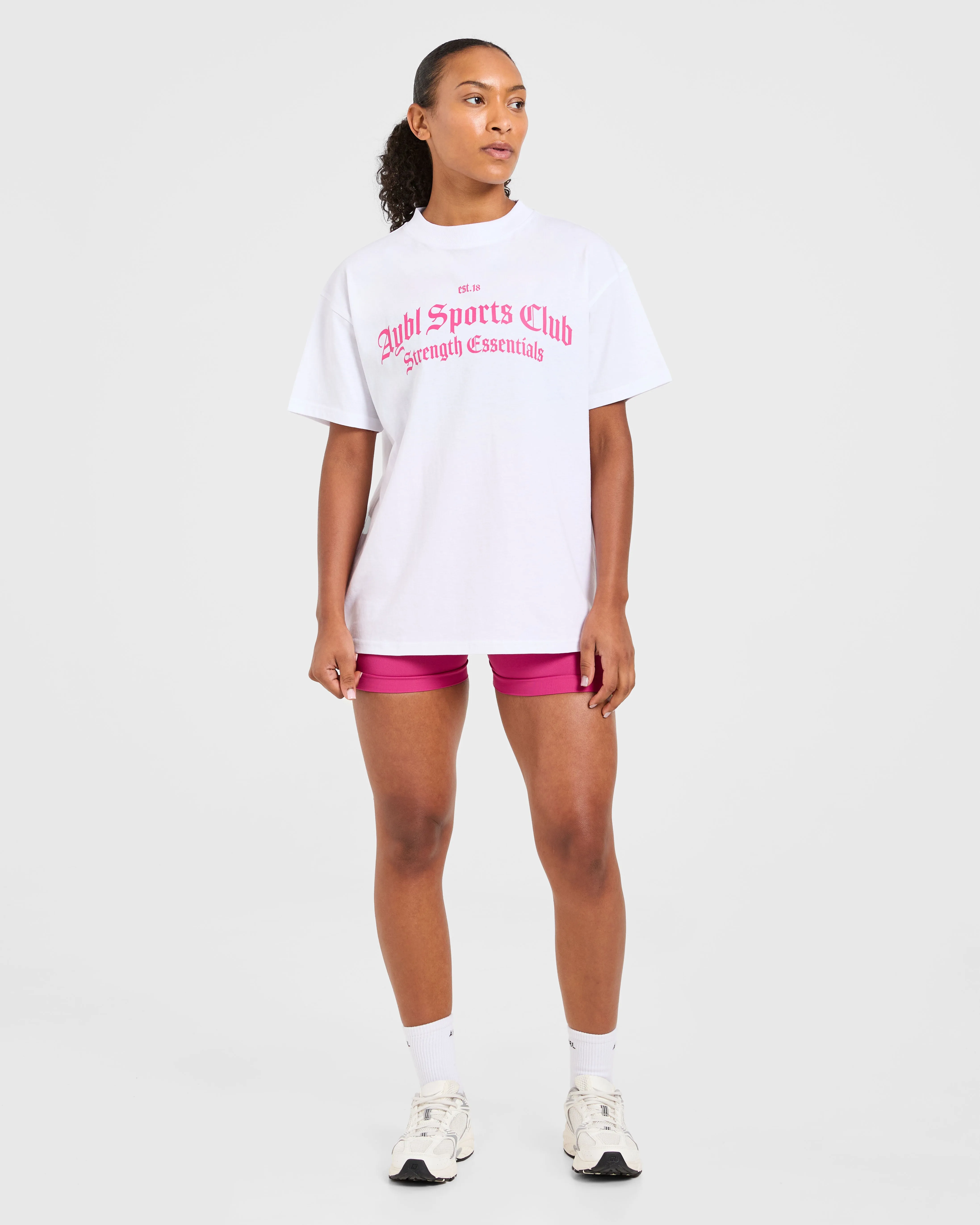 Sports Club Gothic Oversized T Shirt - White/Pink sold by AYBL product image thumbnail 3