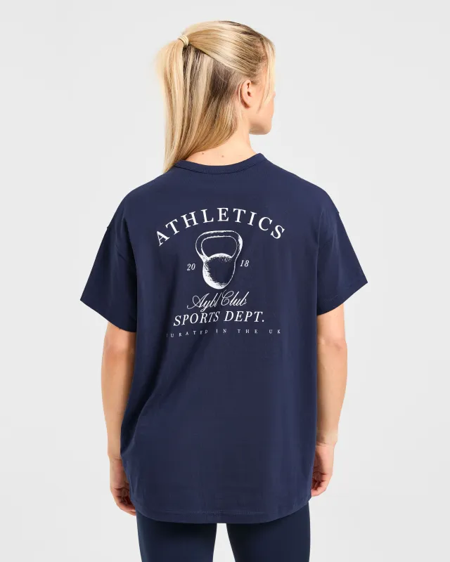 Athletics Sport Dept Oversized T Shirt - Navy sold by AYBL