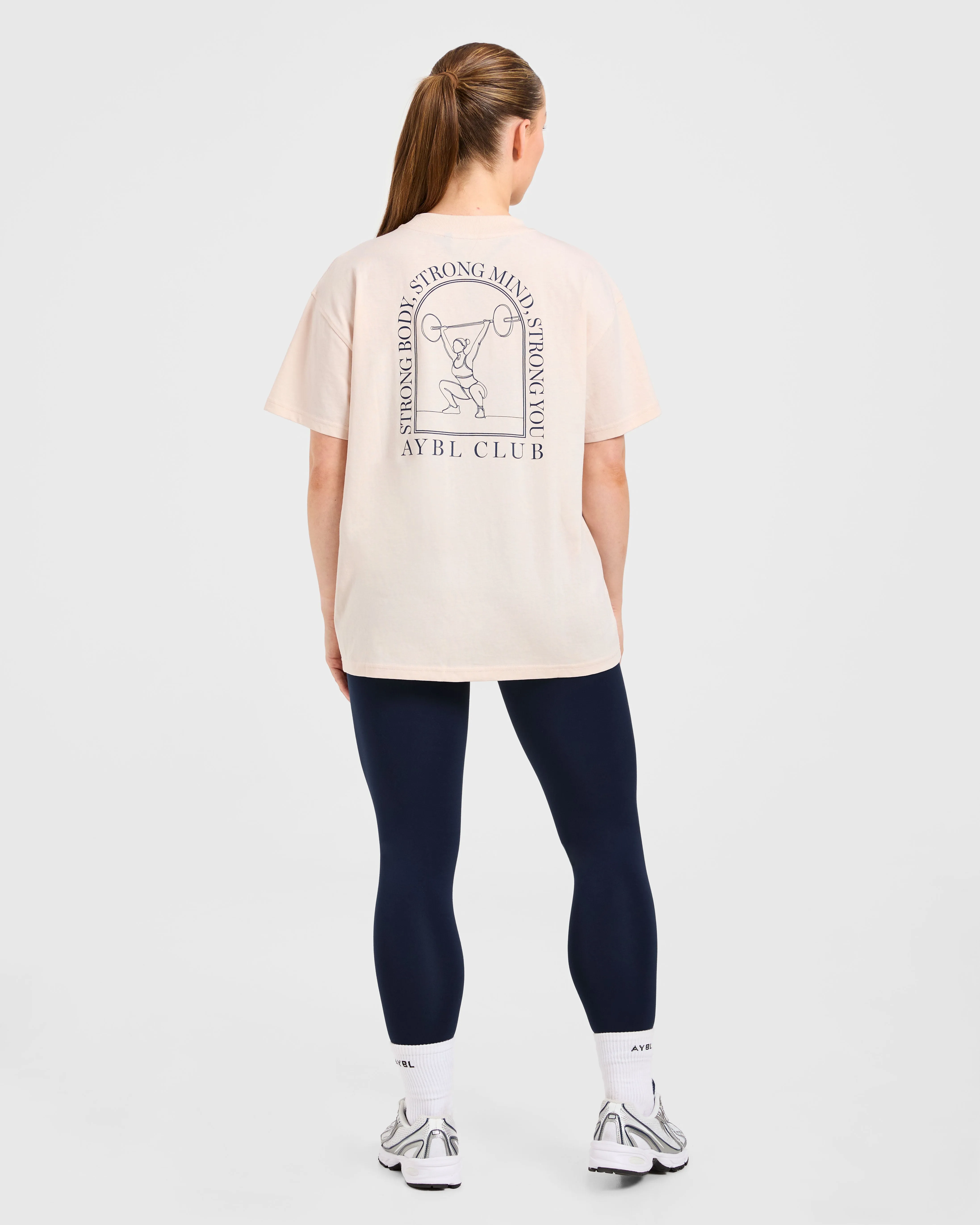 Body, Mind, You Oversized T Shirt - Peach/Navy sold by AYBL product image thumbnail 4