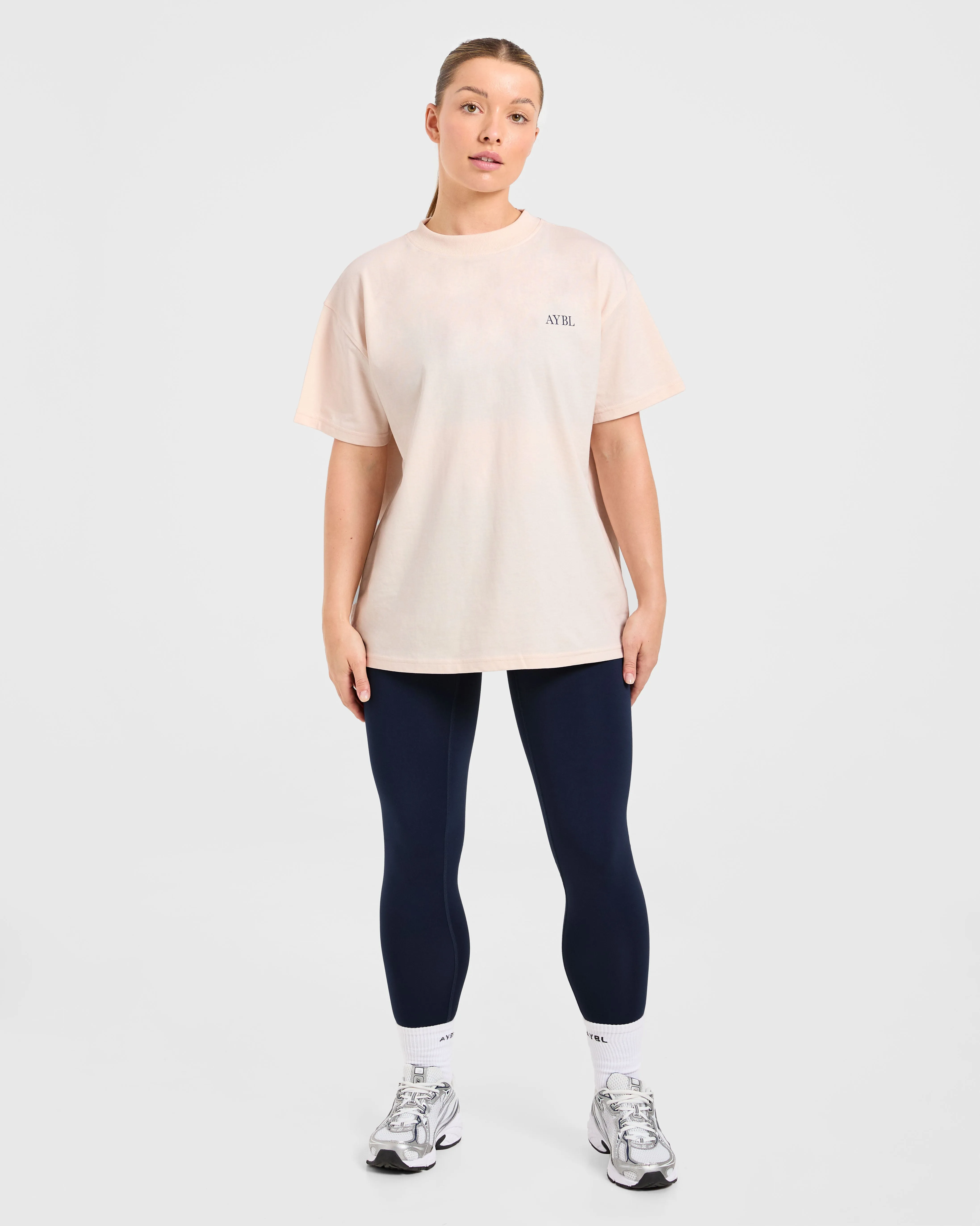 Body, Mind, You Oversized T Shirt - Peach/Navy sold by AYBL product image thumbnail 3