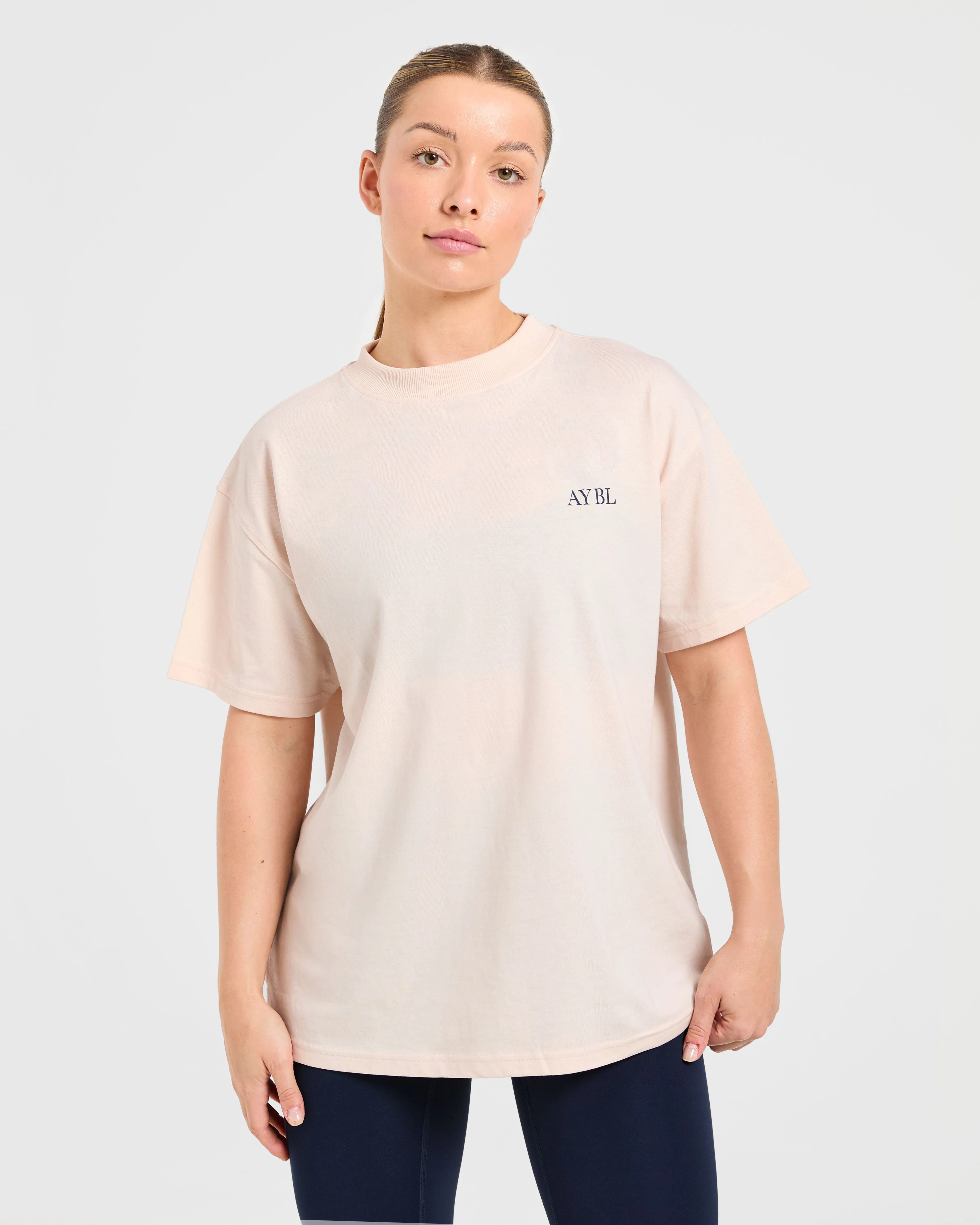 Body, Mind, You Oversized T Shirt - Peach/Navy sold by AYBL product image thumbnail 2