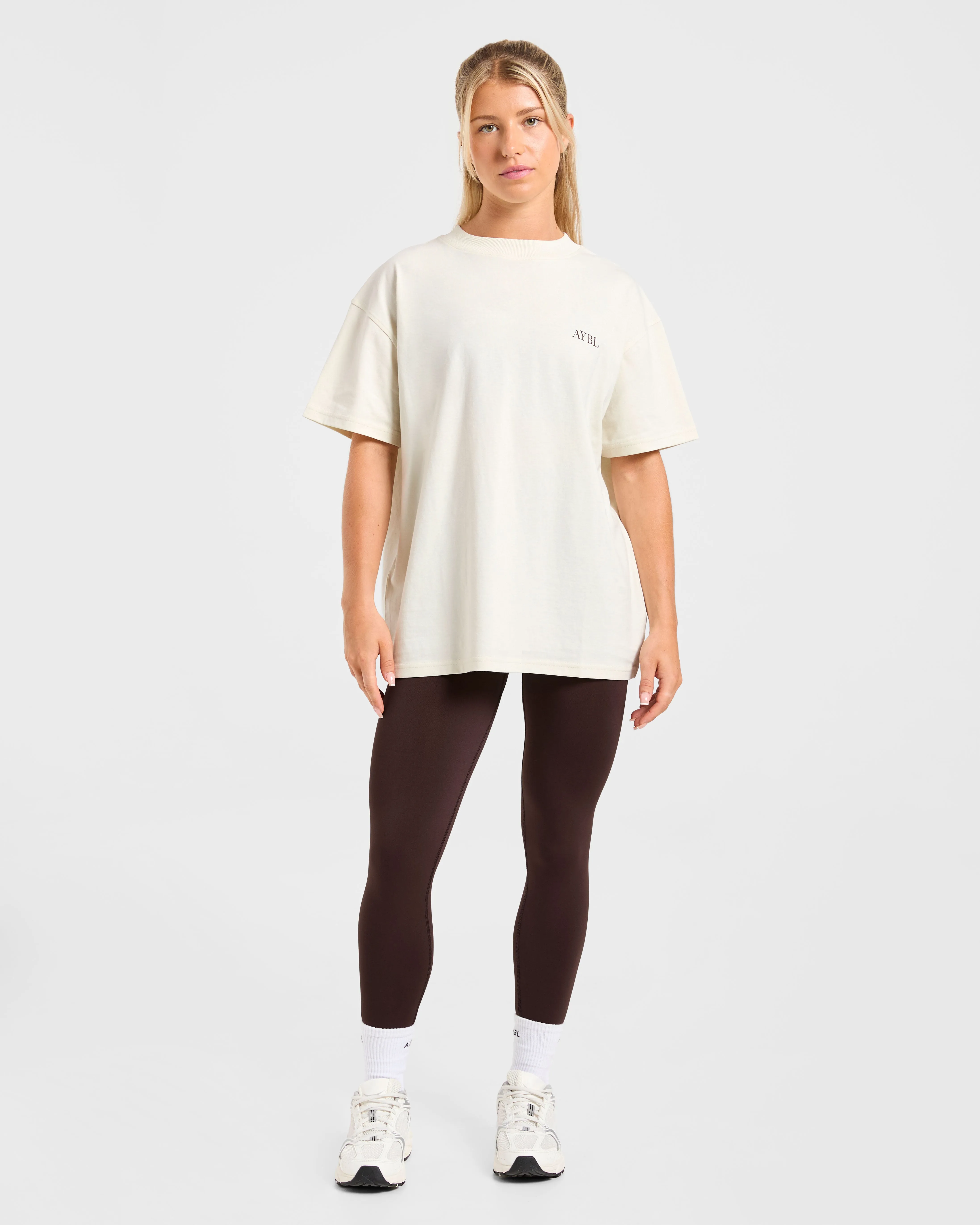 Body, Mind, You Oversized T Shirt - Beige/Brown sold by AYBL product image thumbnail 3