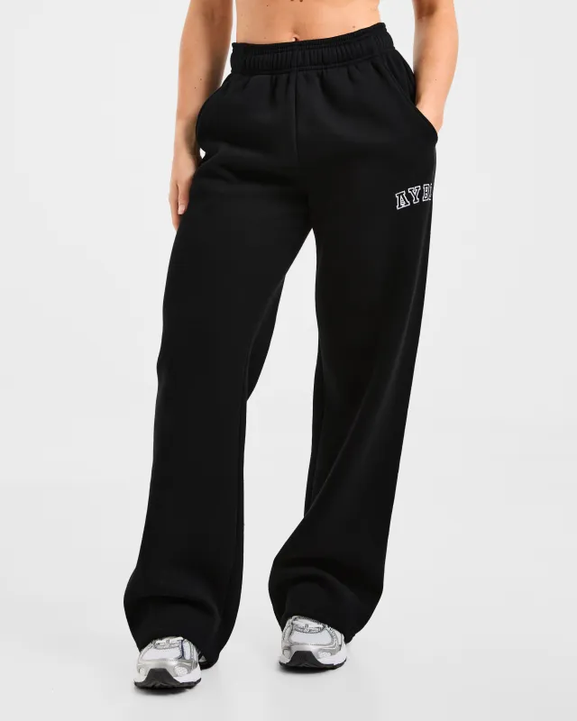 Varsity 2.0 Oversized Straight Leg Joggers - Black sold by AYBL