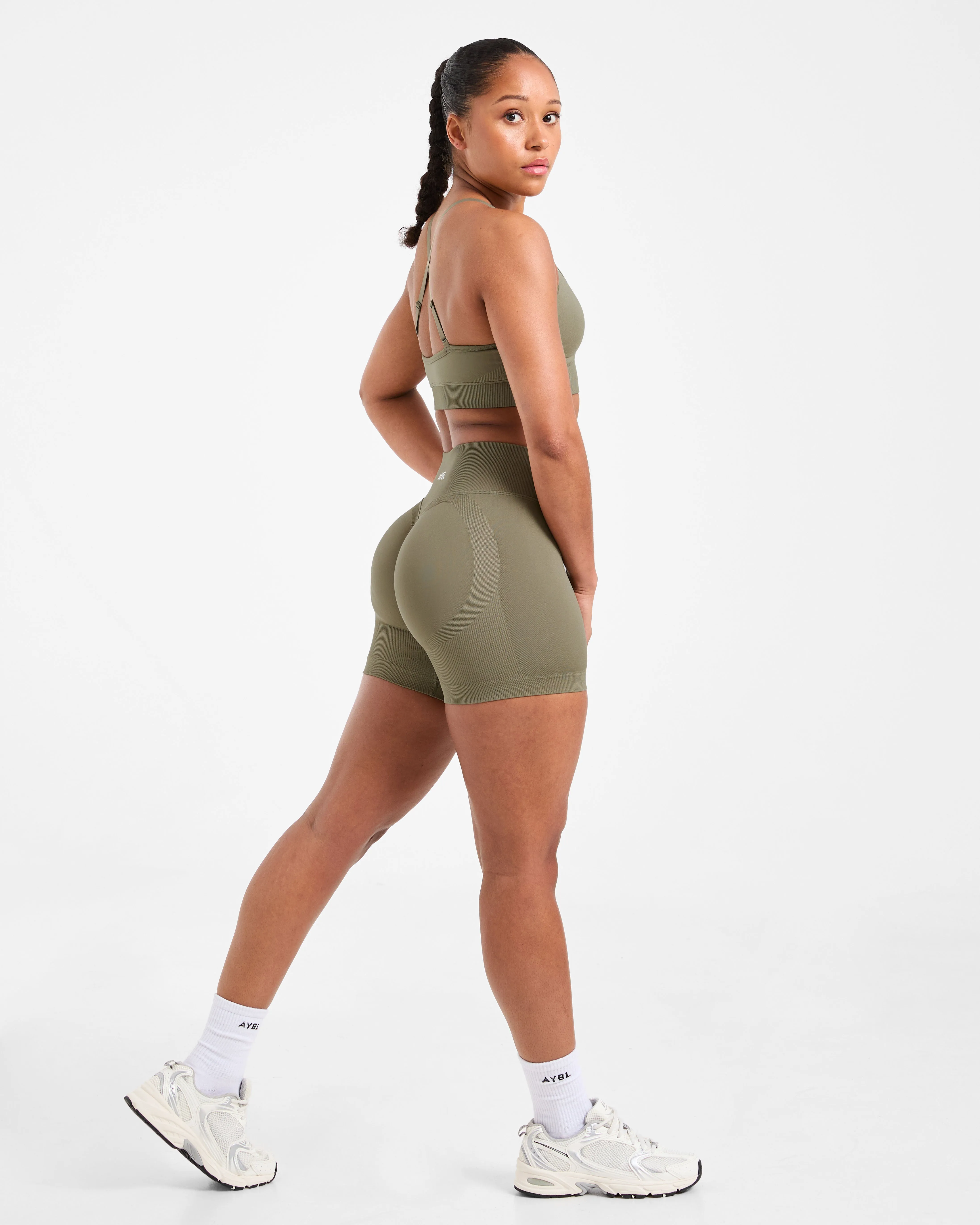 Adapt Seamless Shorts - Muted Olive sold by AYBL product image thumbnail 4