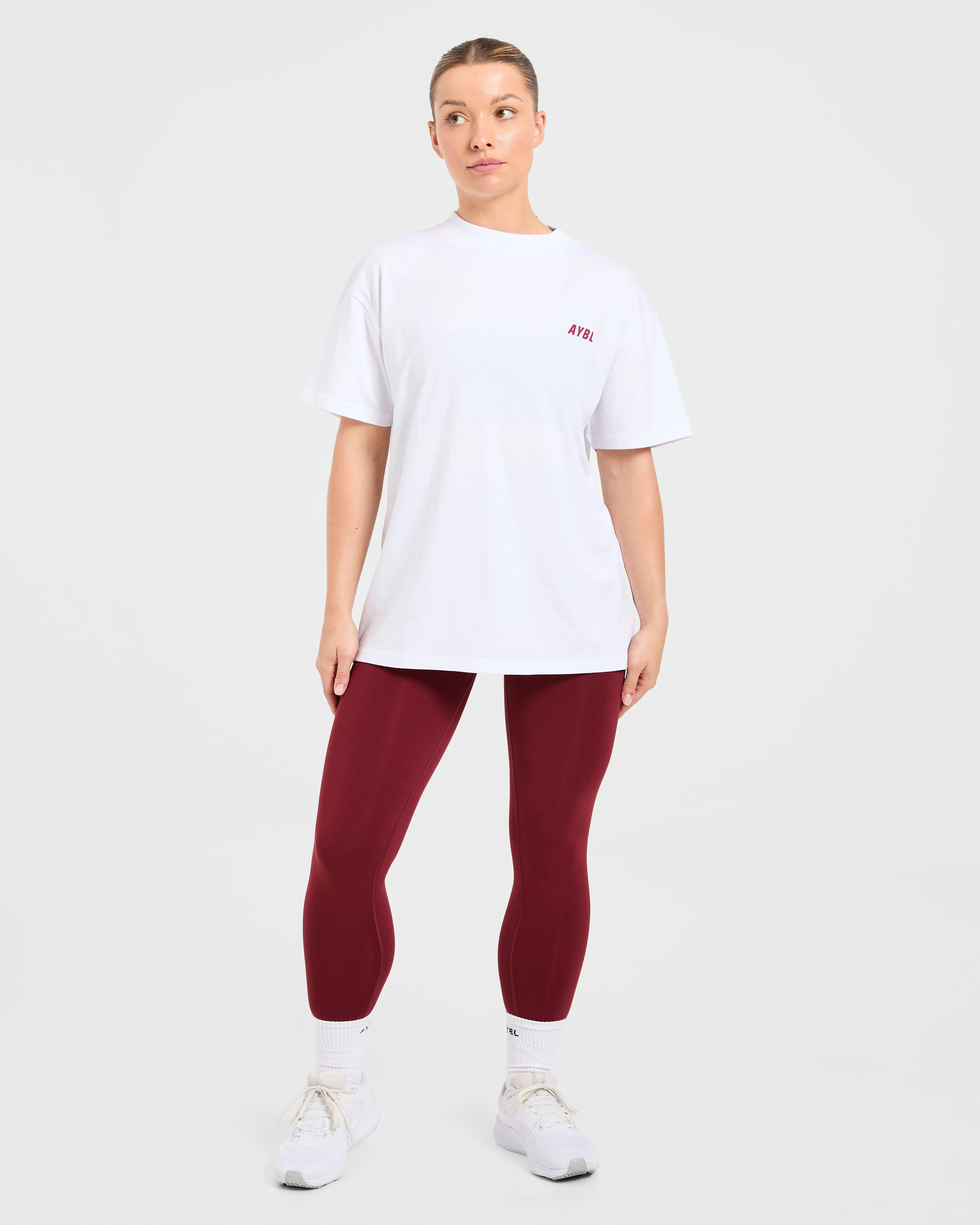 Cardio Club Oversized T Shirt - White/Burgundy sold by AYBL product image thumbnail 3