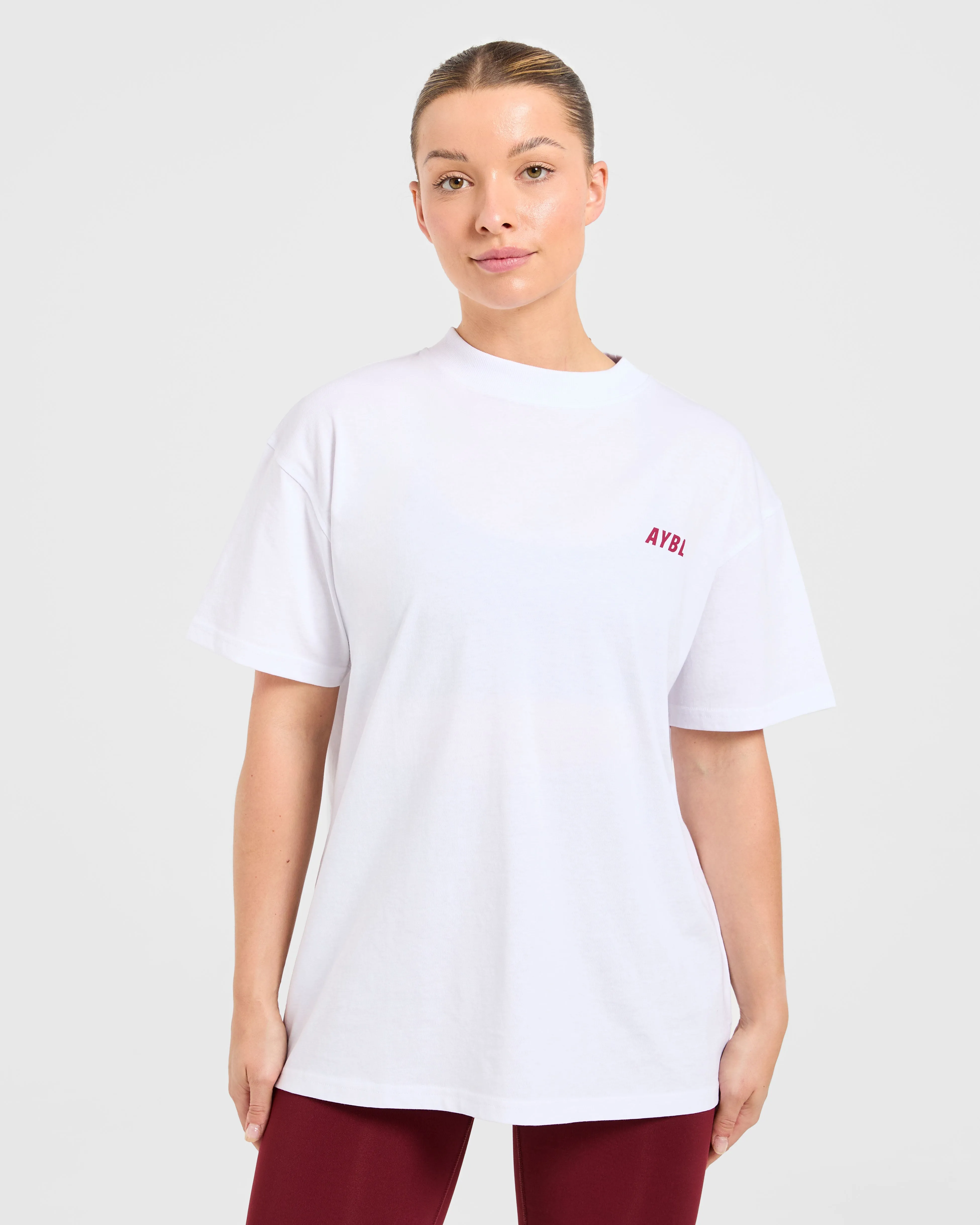 Cardio Club Oversized T Shirt - White/Burgundy sold by AYBL product image thumbnail 2