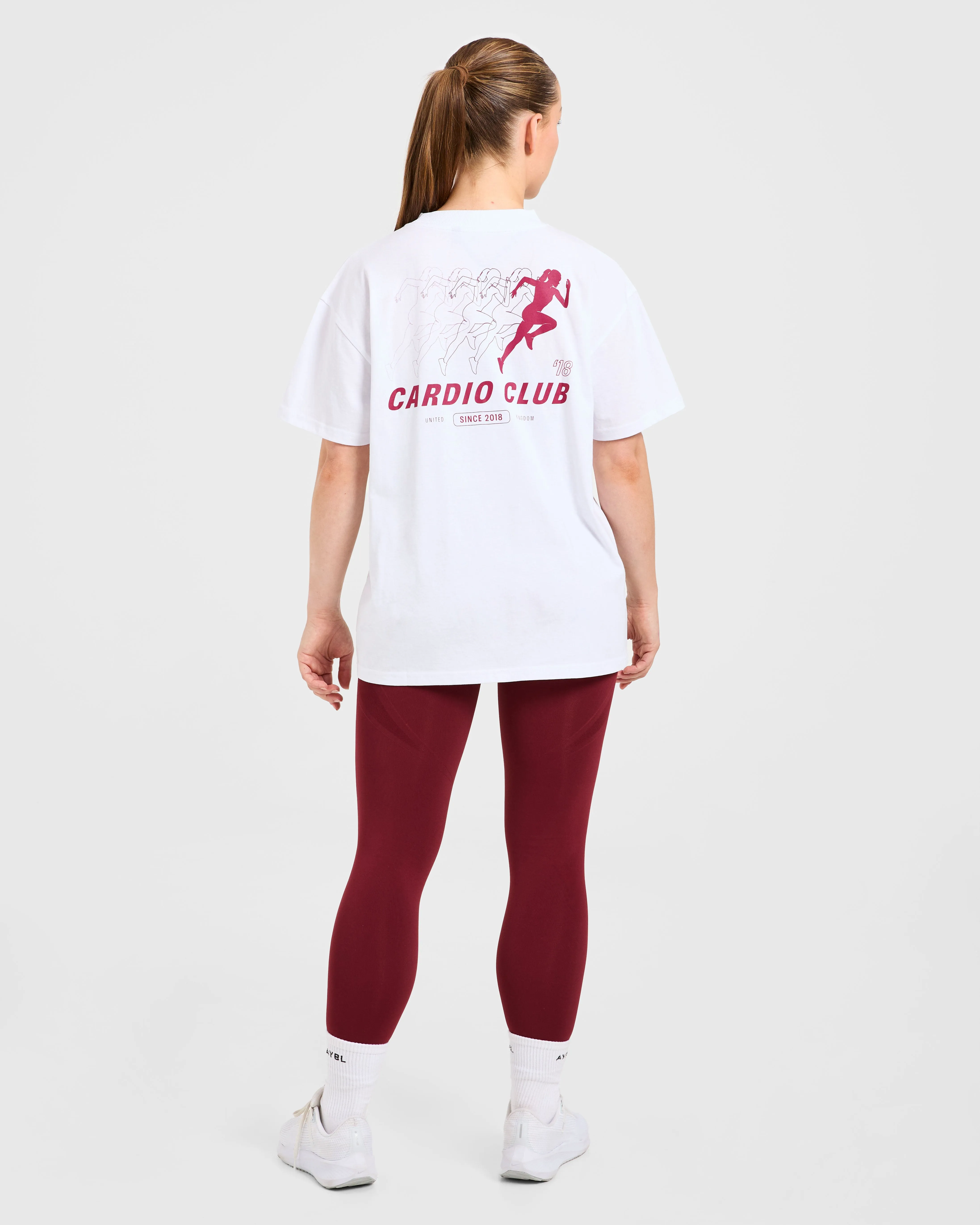 Cardio Club Oversized T Shirt - White/Burgundy sold by AYBL product image thumbnail 4