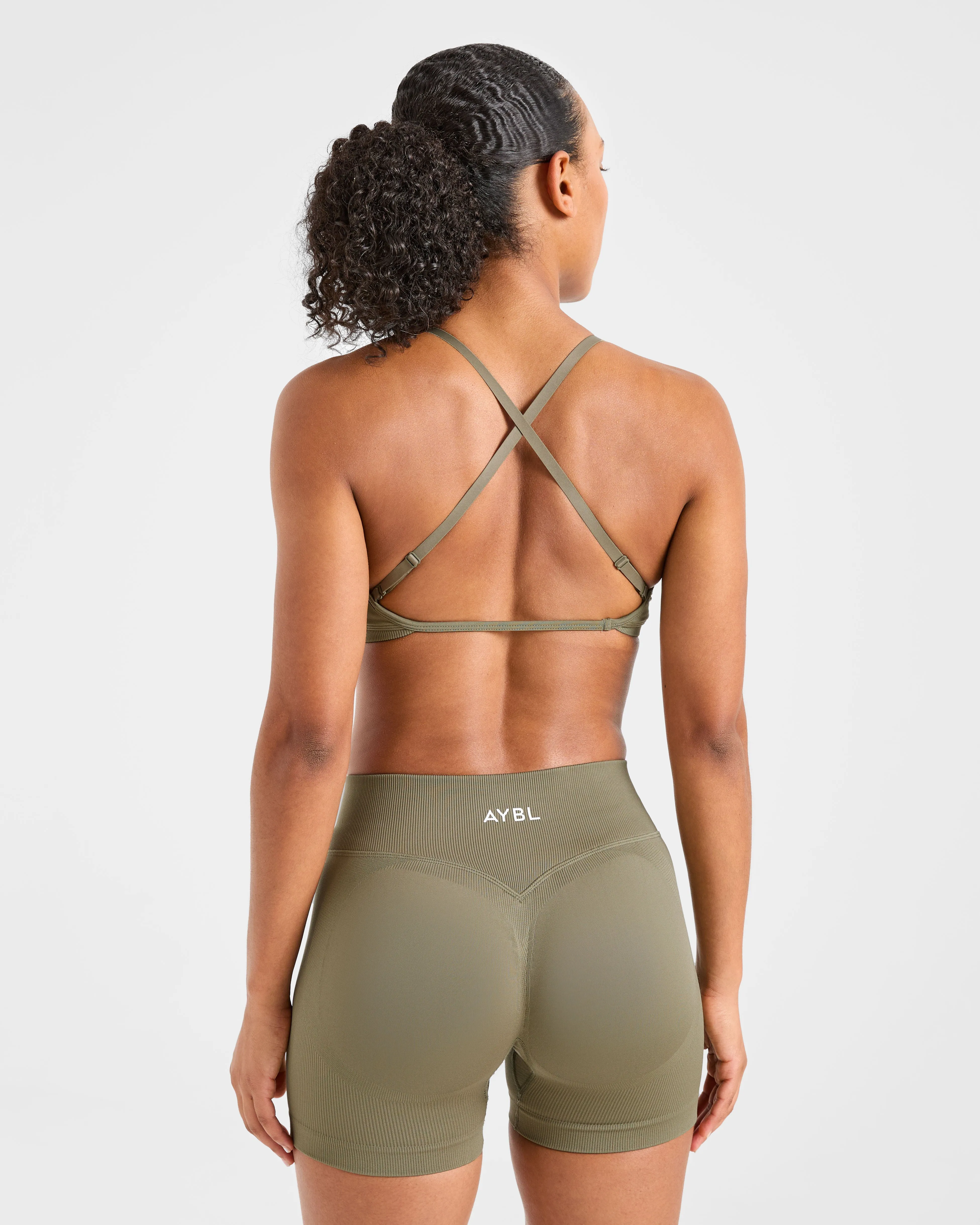 Adapt Seamless Strappy Sports Bra - Muted Olive sold by AYBL product image thumbnail 2