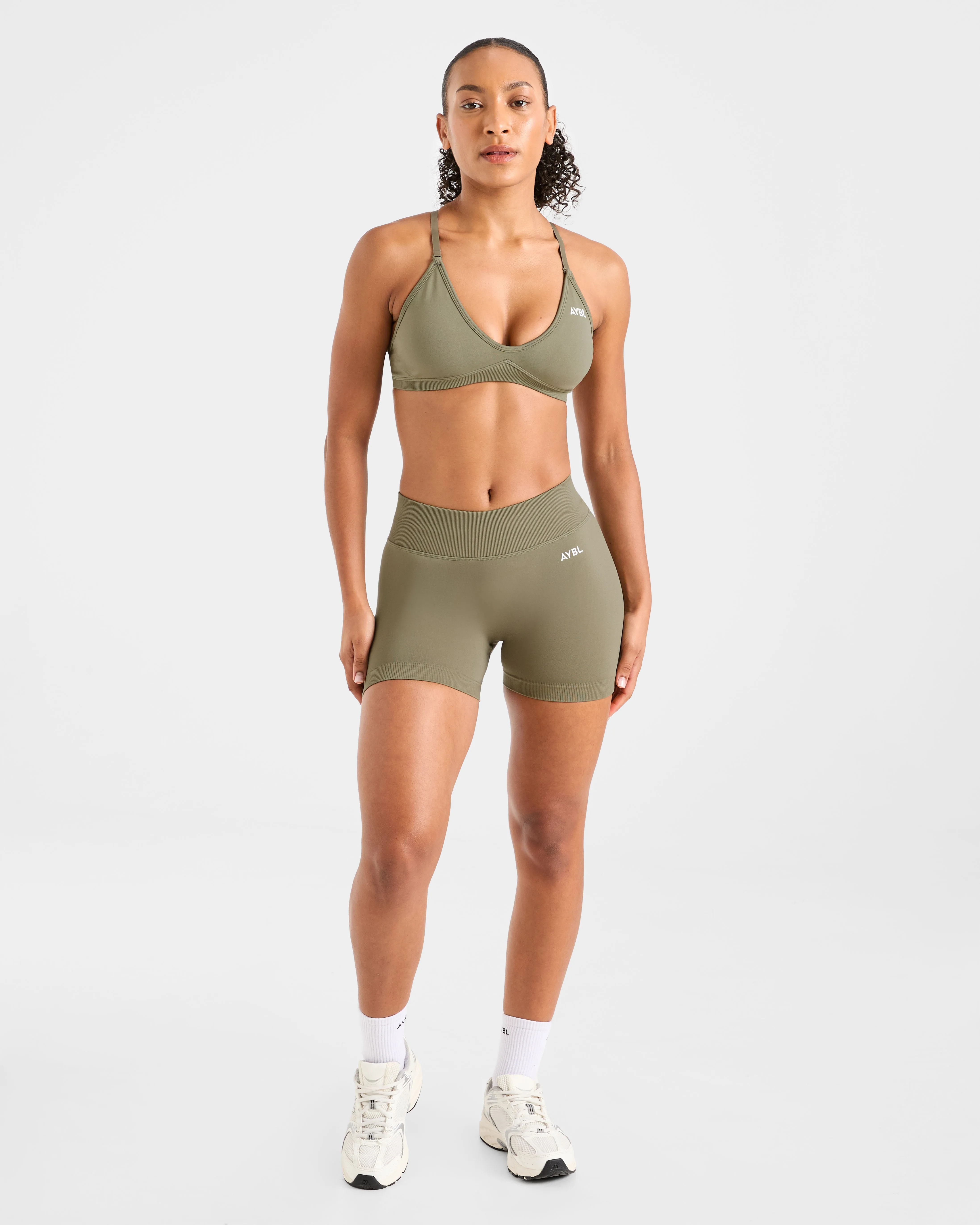 Adapt Seamless Strappy Sports Bra - Muted Olive sold by AYBL product image thumbnail 3