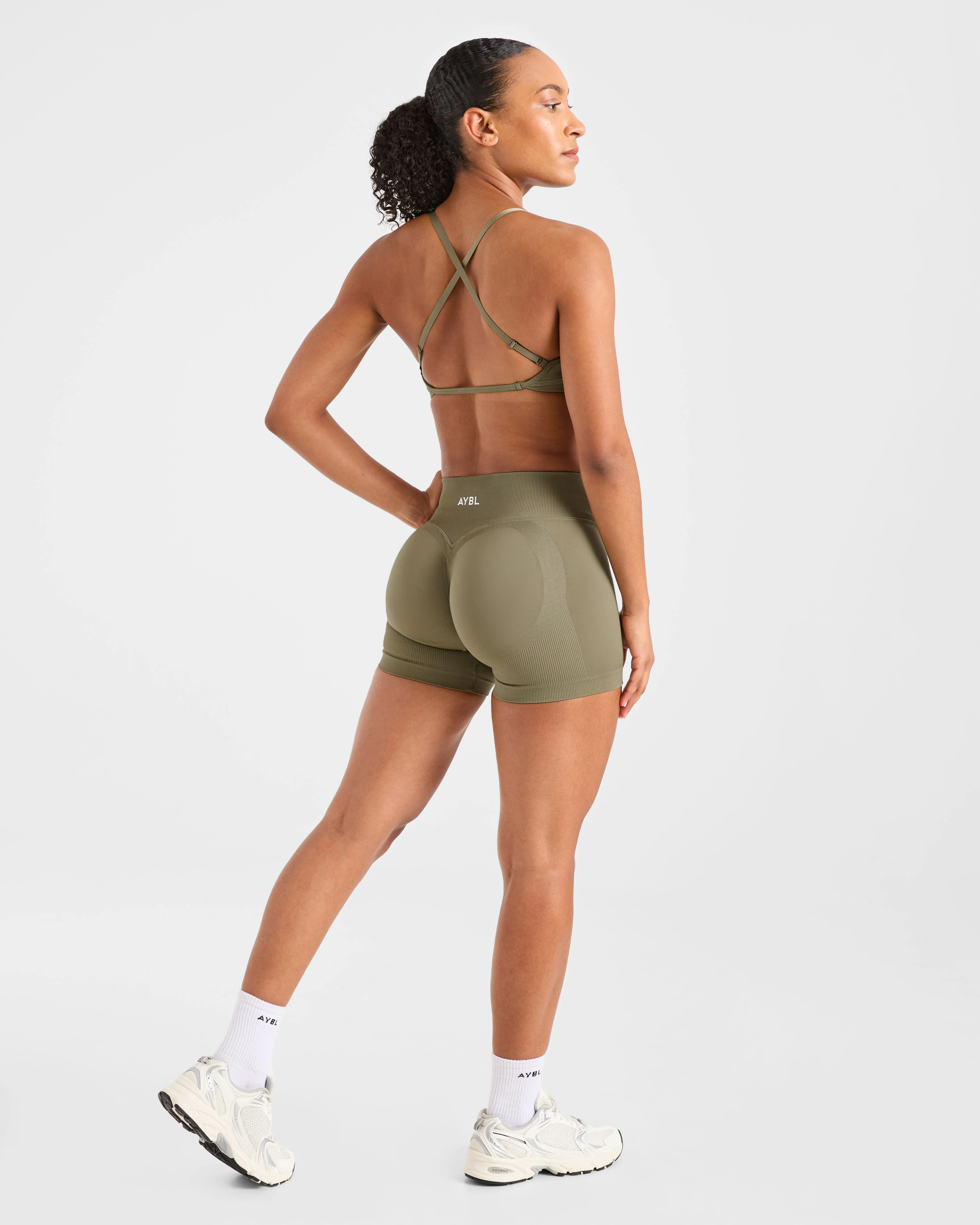 Adapt Seamless Strappy Sports Bra - Muted Olive sold by AYBL product image thumbnail 4
