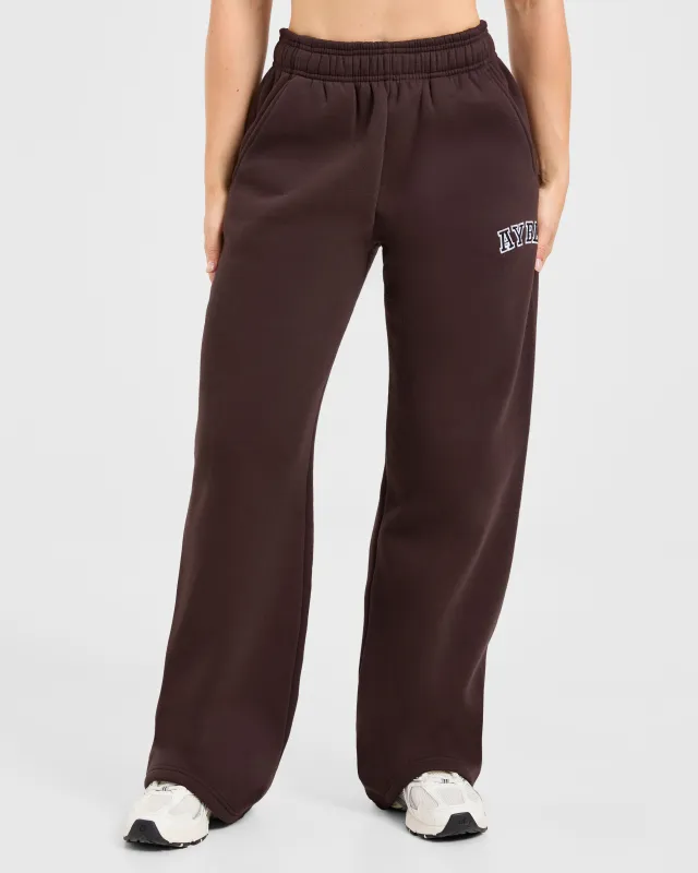 Varsity 2.0 Oversized Straight Leg Joggers - Cocoa Brown sold by AYBL