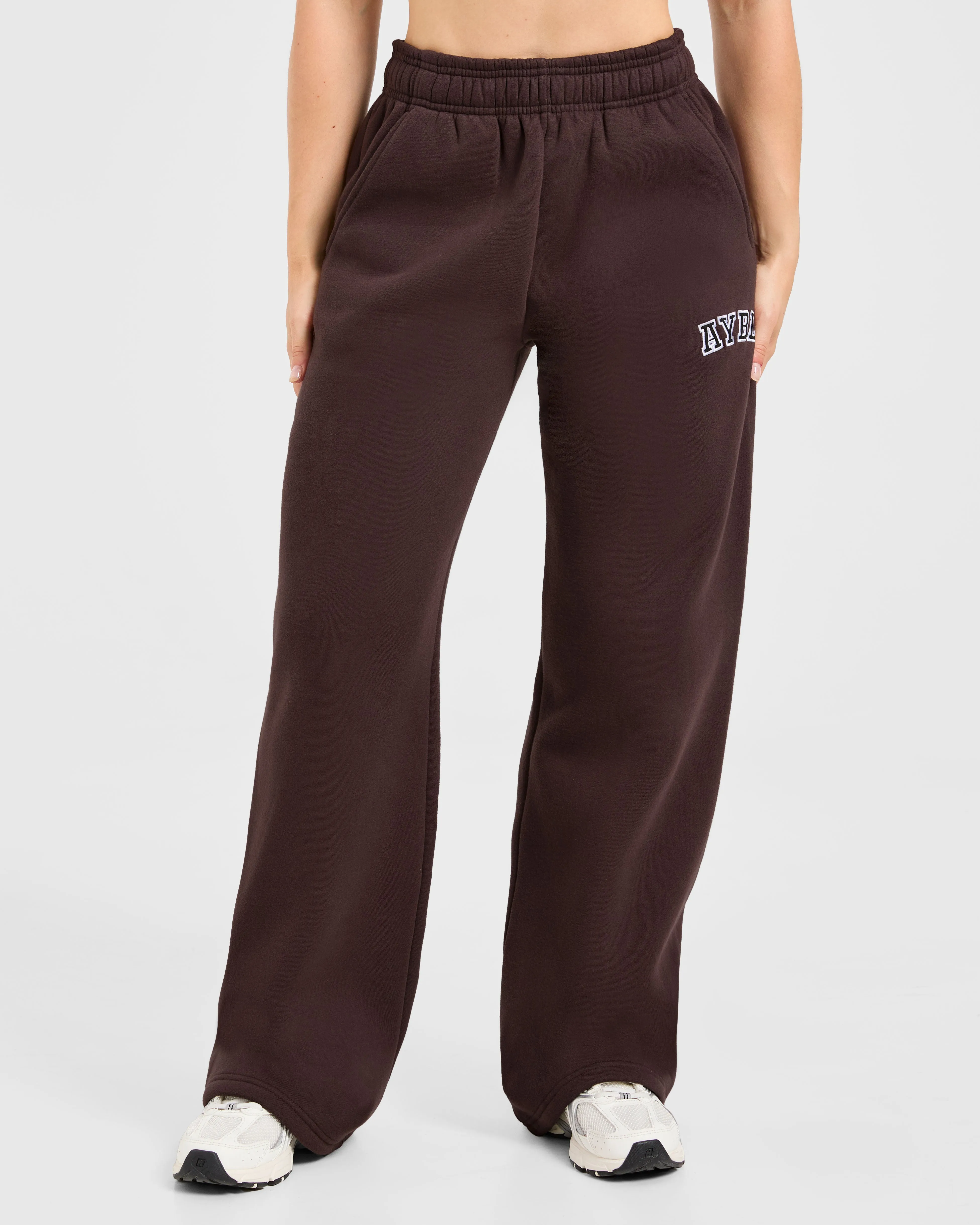 Varsity 2.0 Oversized Straight Leg Joggers - Cocoa Brown sold by AYBL