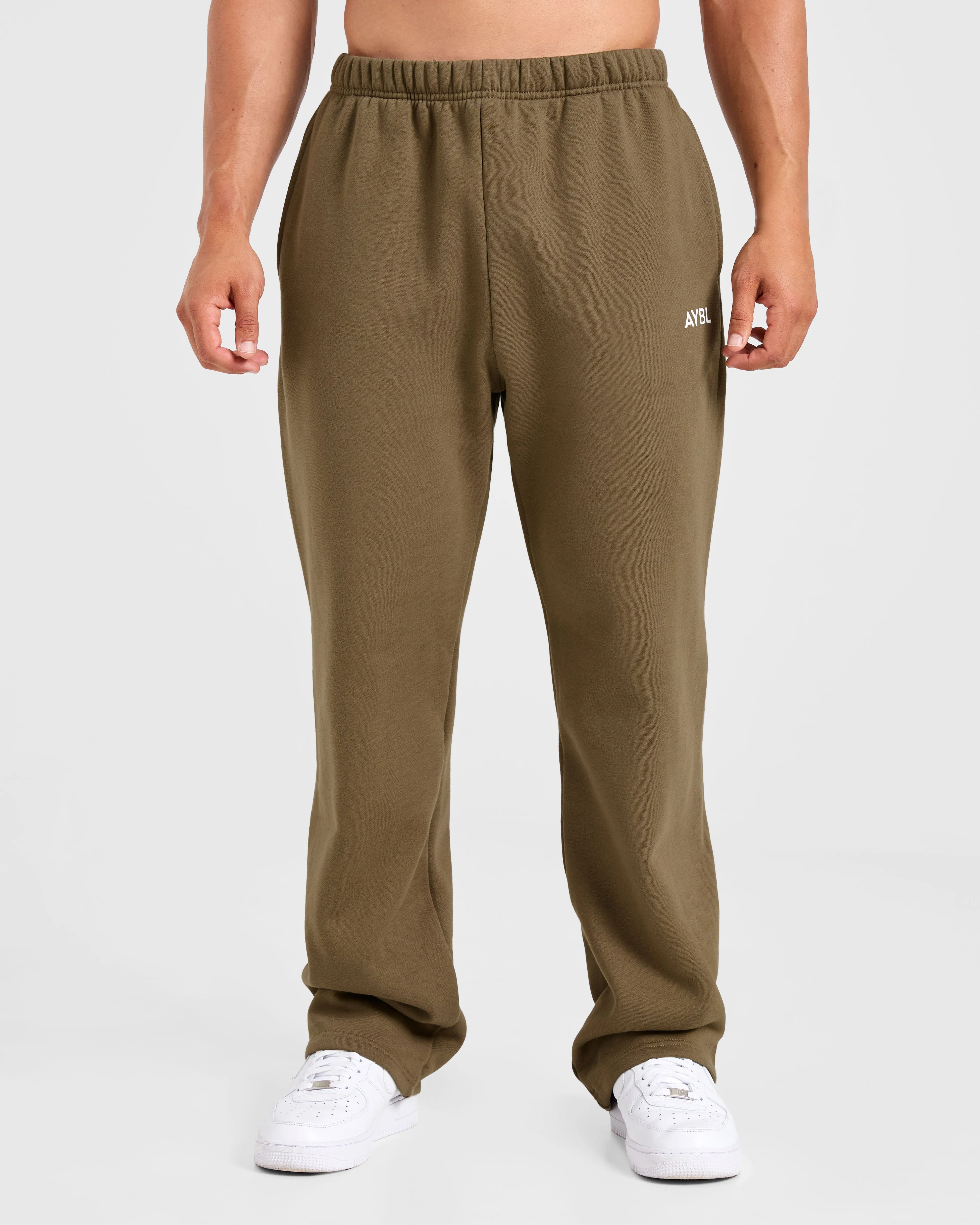 Essential Oversized Straight Leg Joggers- Olive Green sold by AYBL