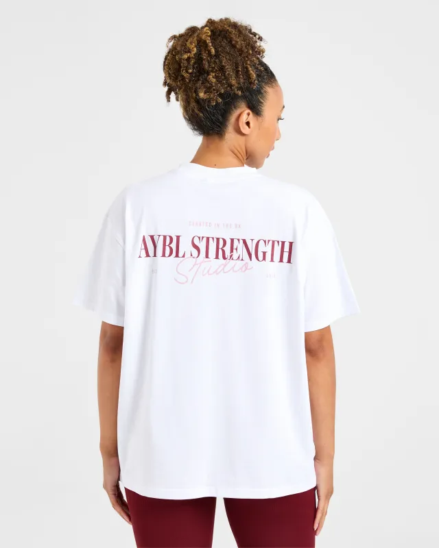 AYBL Strength Studio Oversized T Shirt - White sold by AYBL