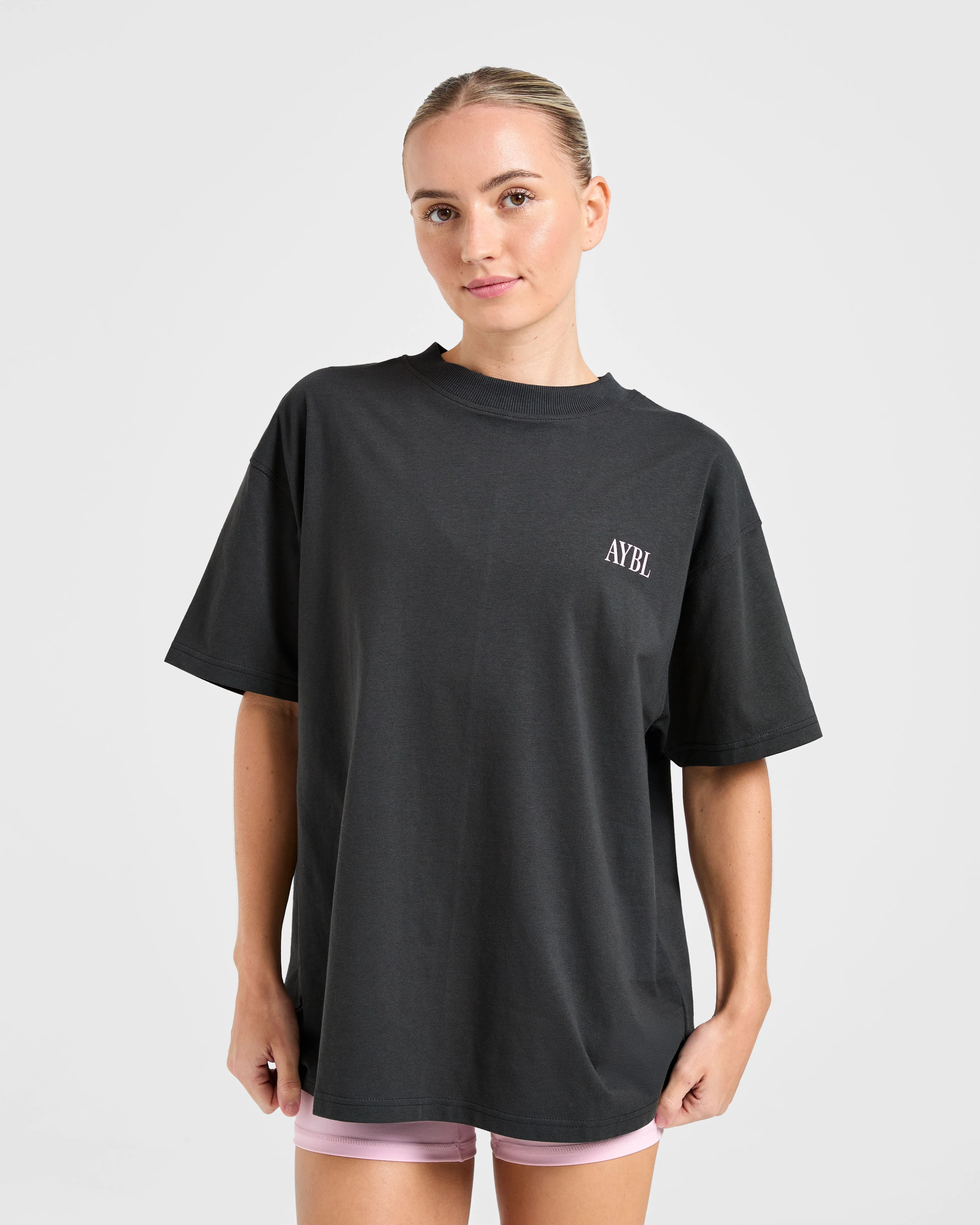 AYBL Strength Studio Oversized T Shirt - Charcoal/Pink sold by AYBL product image thumbnail 2