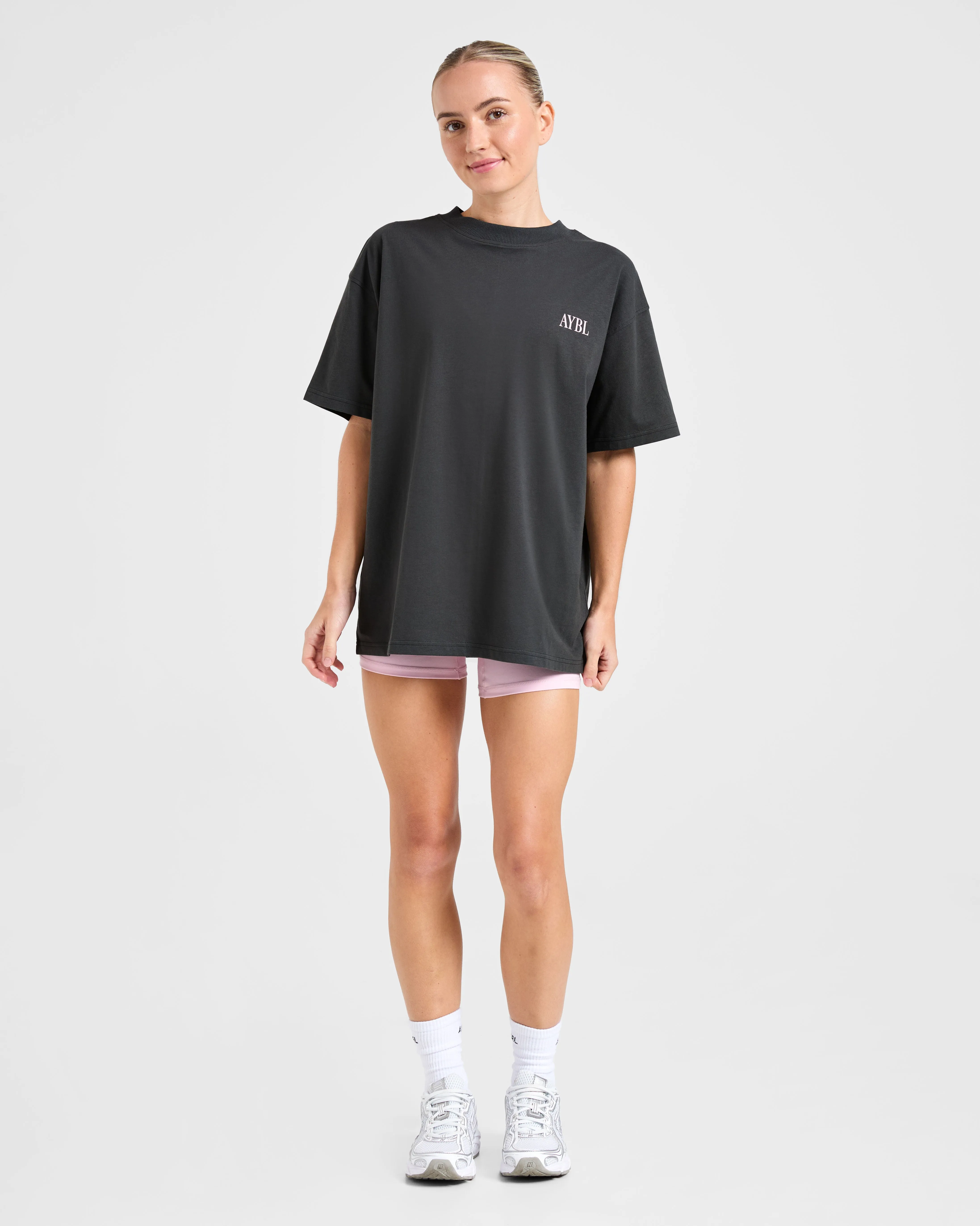 AYBL Strength Studio Oversized T Shirt - Charcoal/Pink sold by AYBL product image thumbnail 3