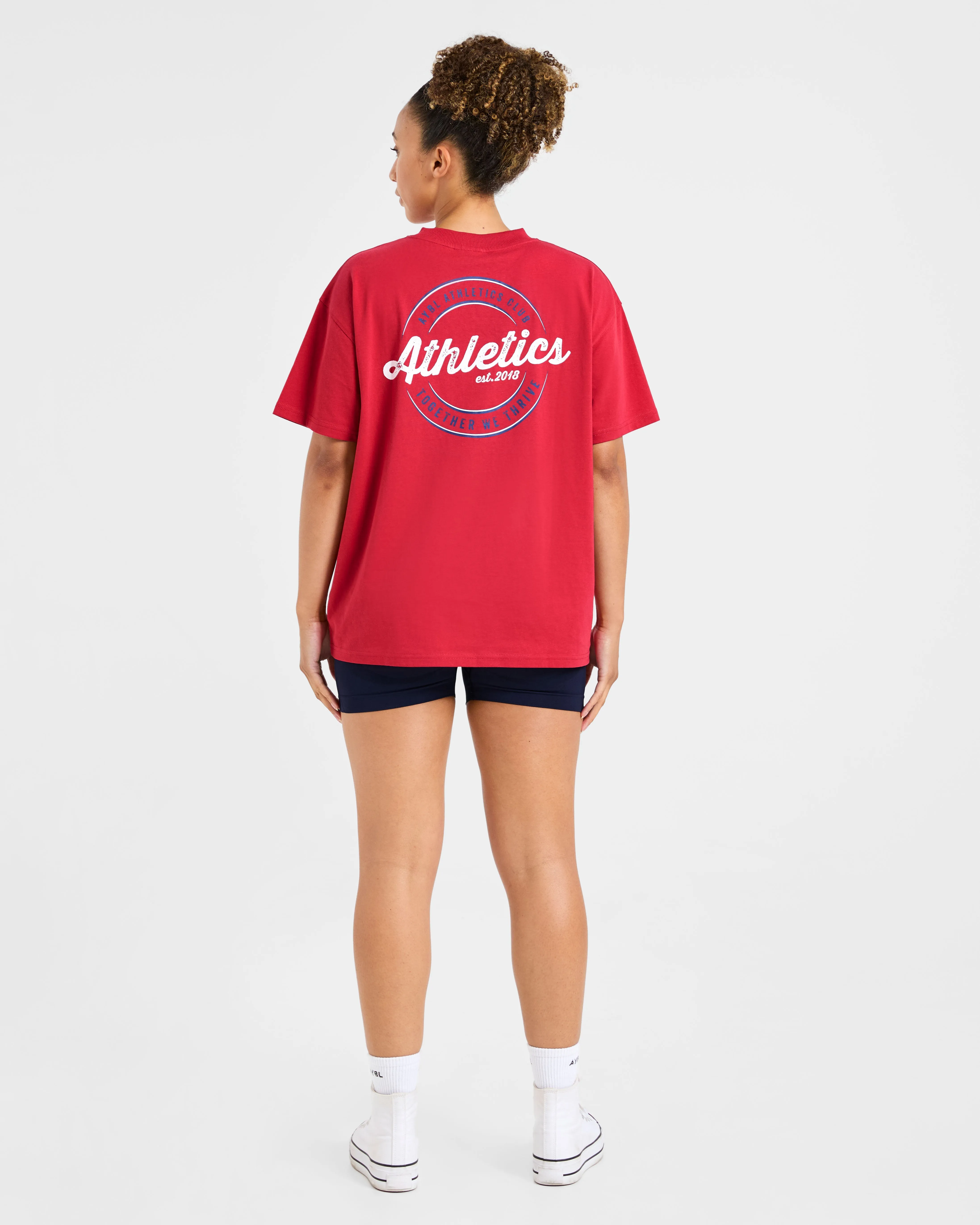 Retro Athletics Club Oversized T Shirt - Red/Blue sold by AYBL product image thumbnail 4