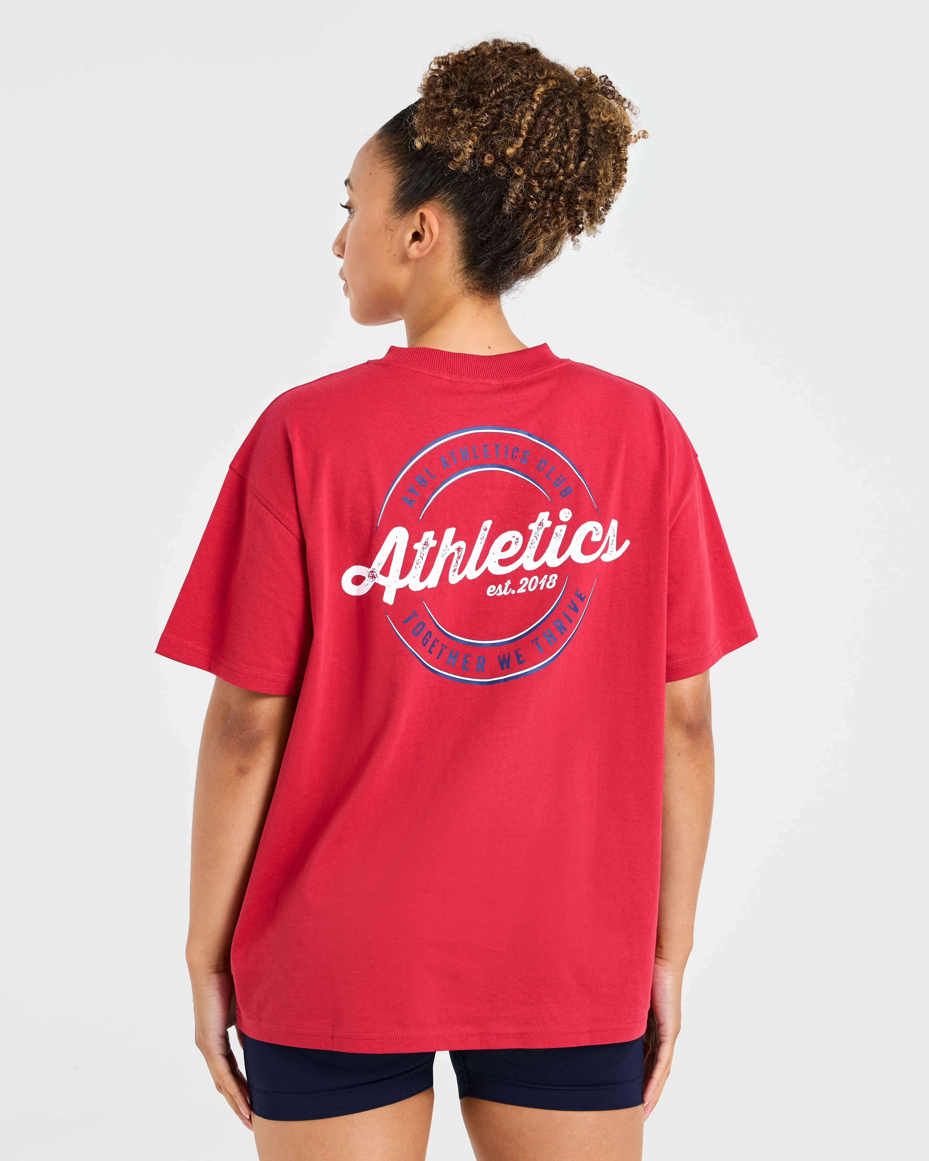 Retro Athletics Club Oversized T Shirt - Red/Blue sold by AYBL