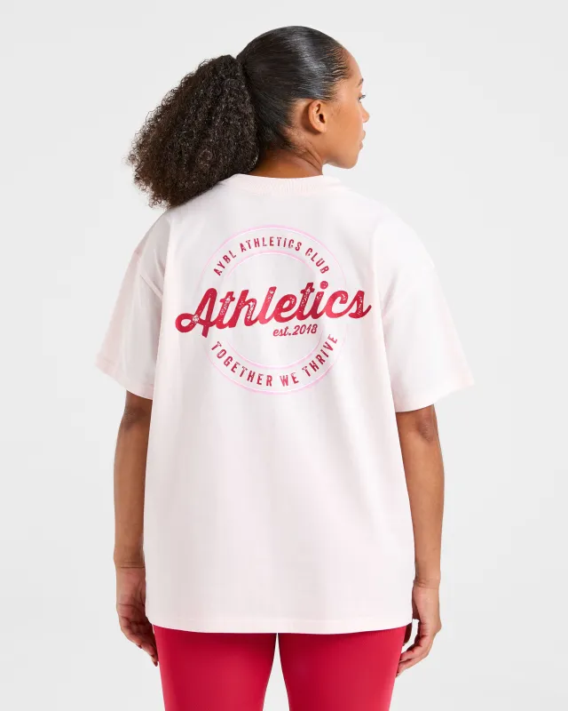 Retro Athletics Club Oversized T Shirt - Pink sold by AYBL