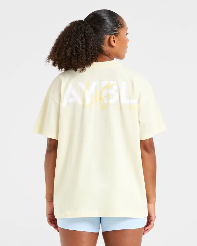 Lift Graphic Oversized T Shirt - Lemon Yellow sold by AYBL