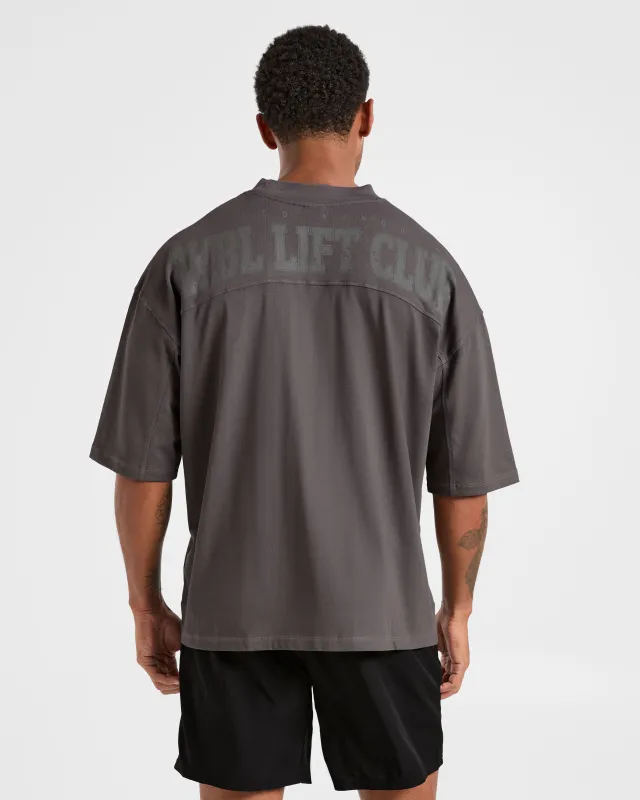 Lift Club Distressed Oversized T Shirt - Charcoal sold by AYBL