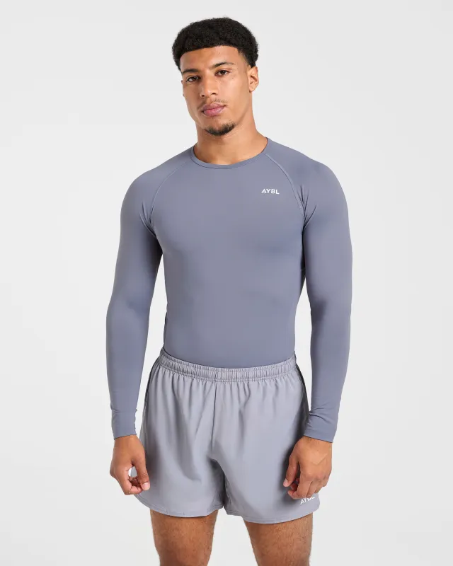 Compression Long Sleeve T Shirt - Slate Grey sold by AYBL