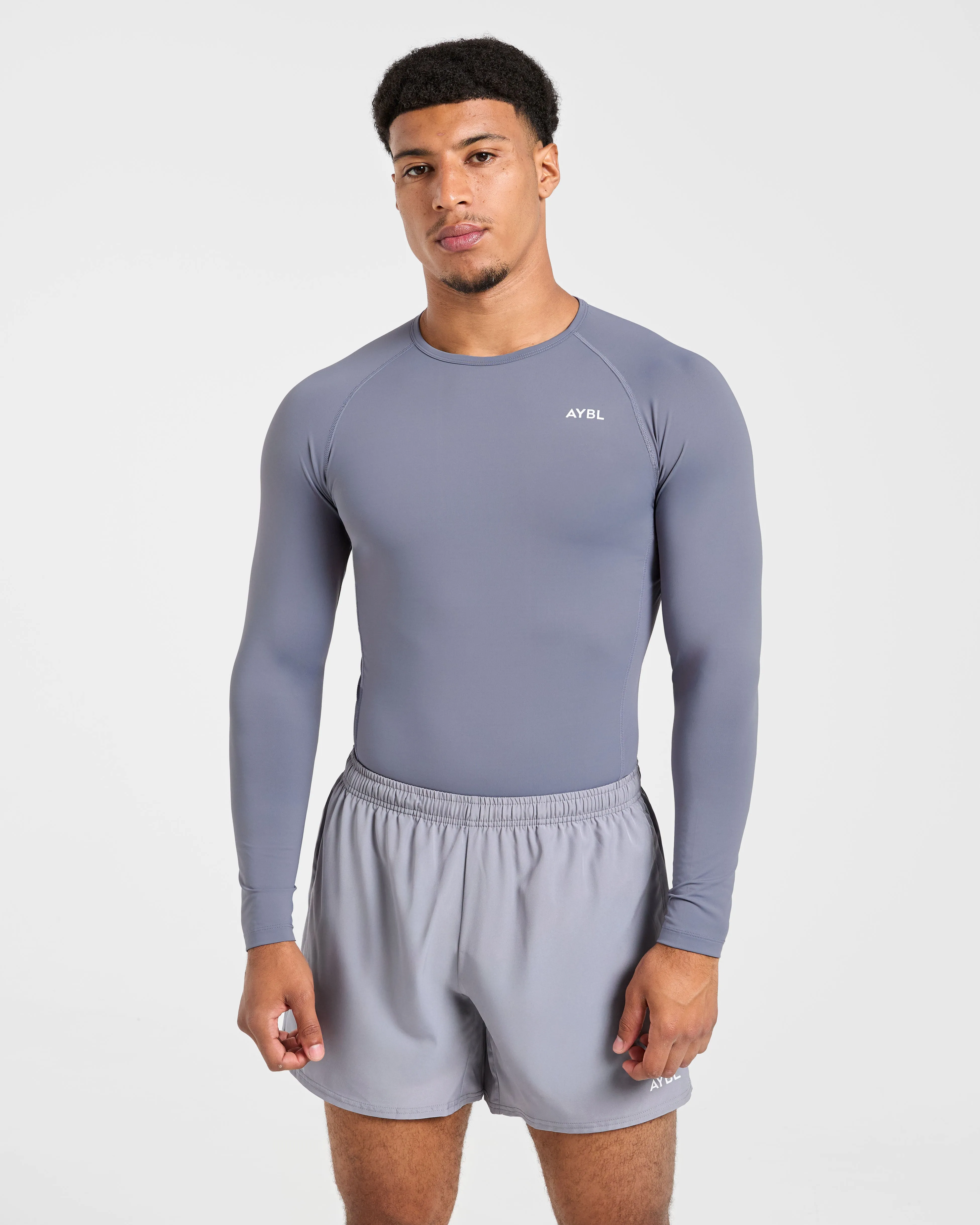 Compression Long Sleeve T Shirt- Slate Grey sold by AYBL