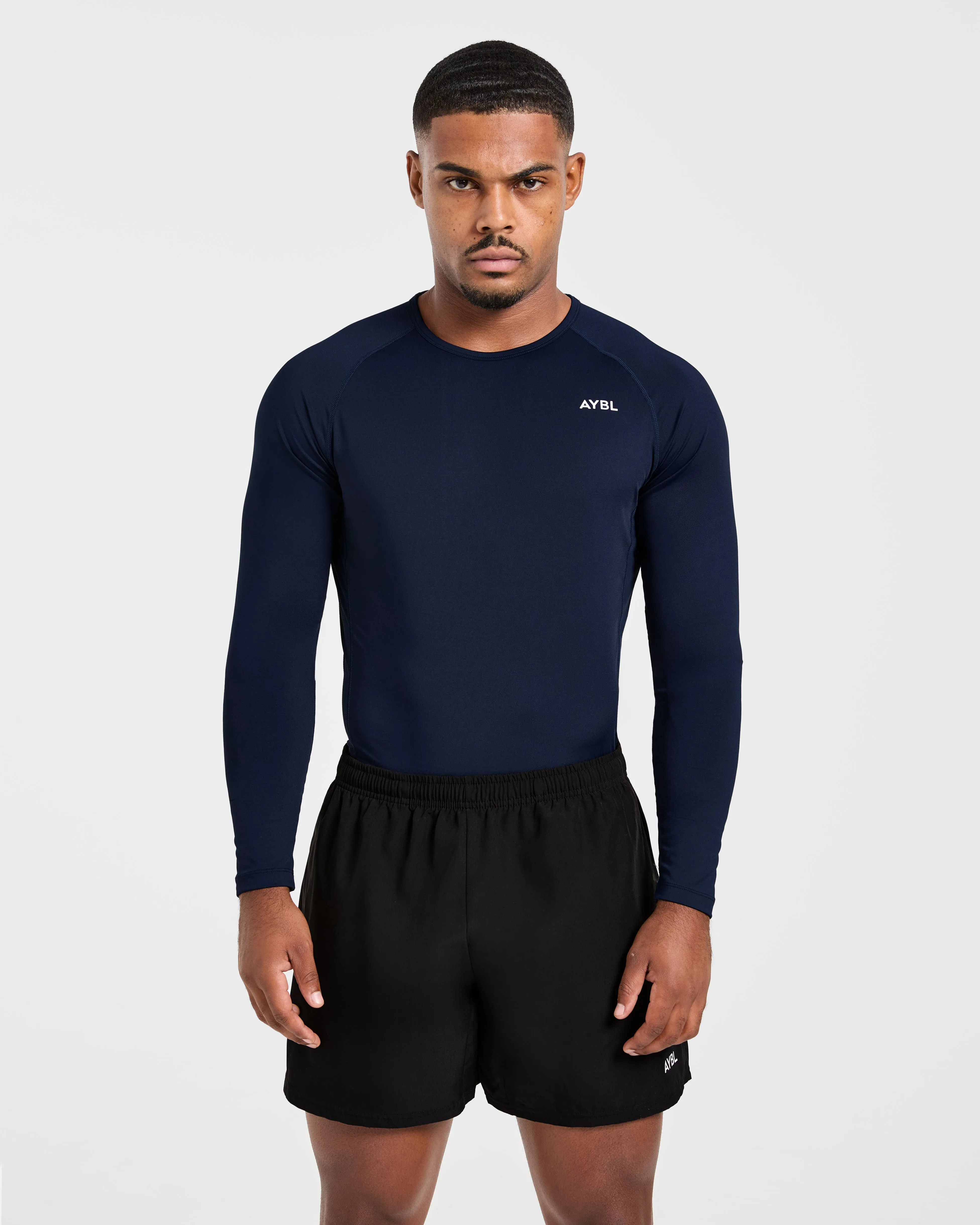 Compression Long Sleeve T Shirt - Navy sold by AYBL