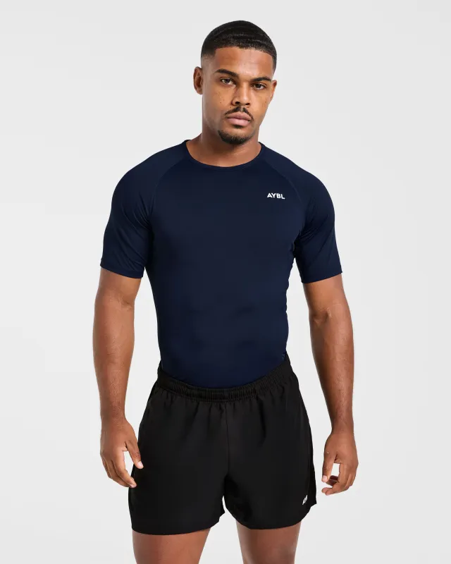 Compression T Shirt - Navy sold by AYBL