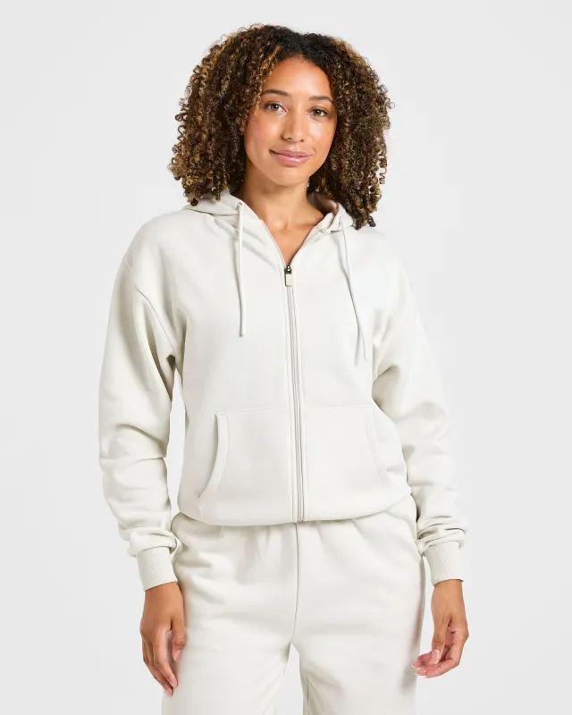Lifestyle Oversized Zip Up Hoodie - Off White sold by AYBL