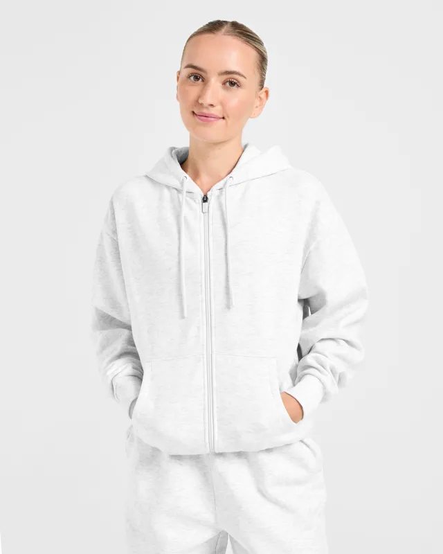 Lifestyle Oversized Zip Up Hoodie - Heather Grey sold by AYBL
