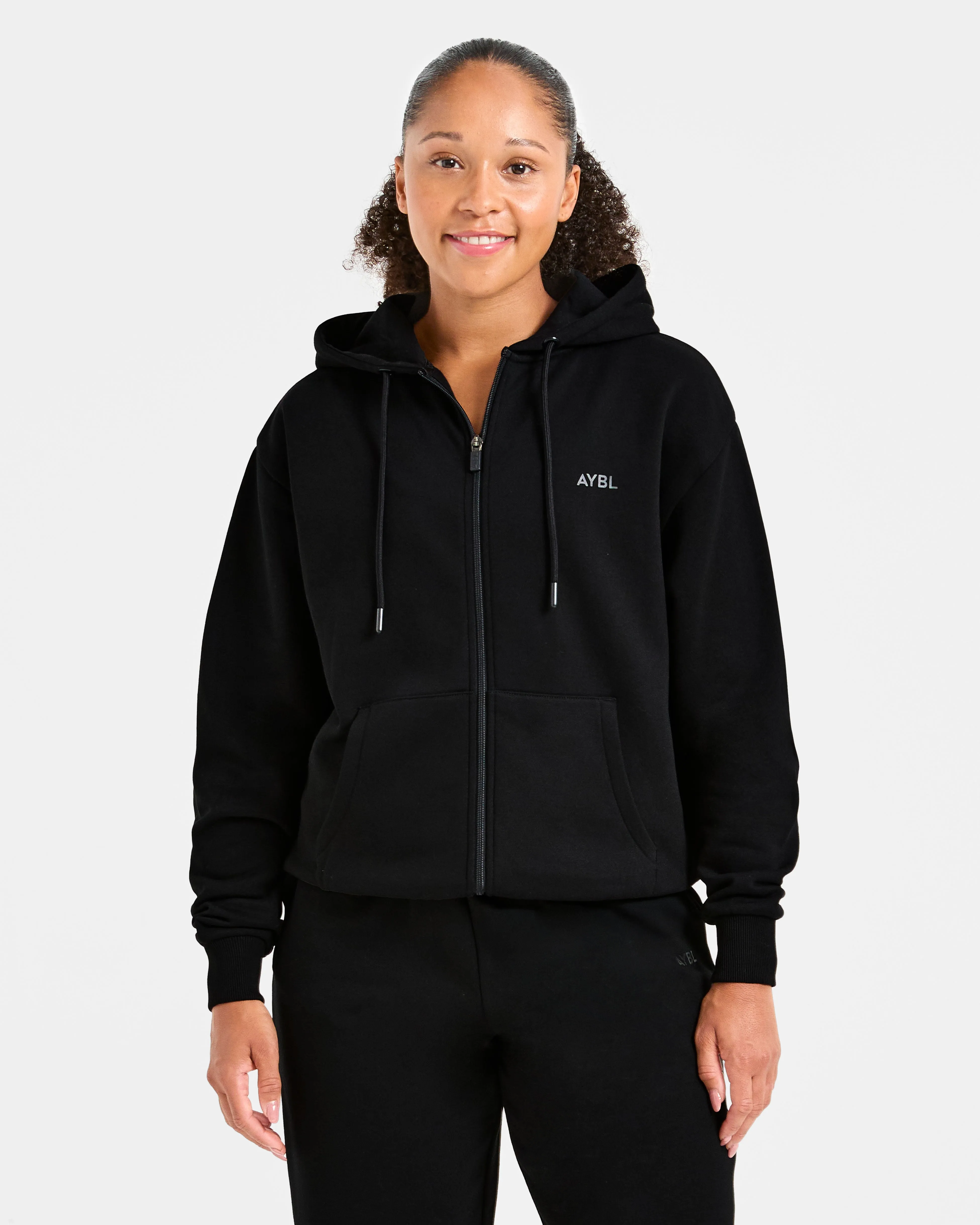 Lifestyle Oversized Zip Up Hoodie - Black sold by AYBL