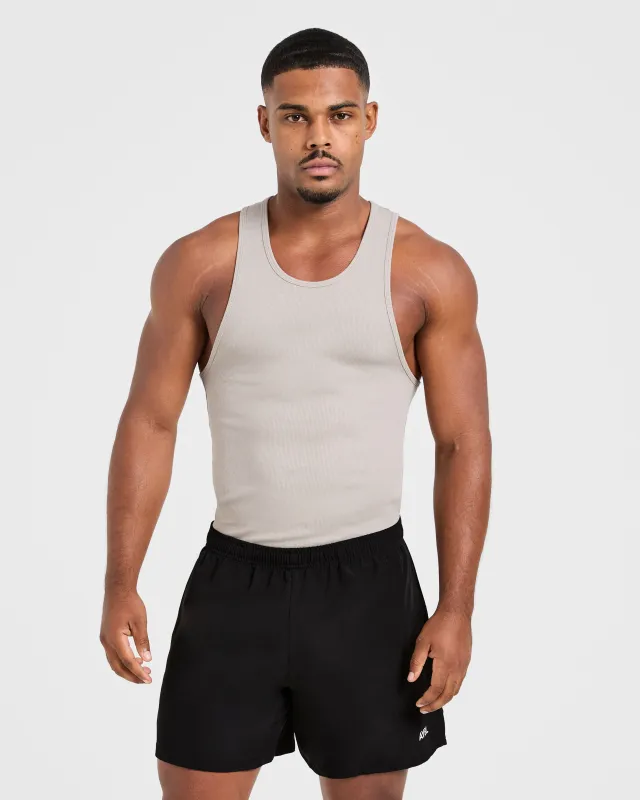 Muscle Ribbed Tank - Cloud Grey sold by AYBL