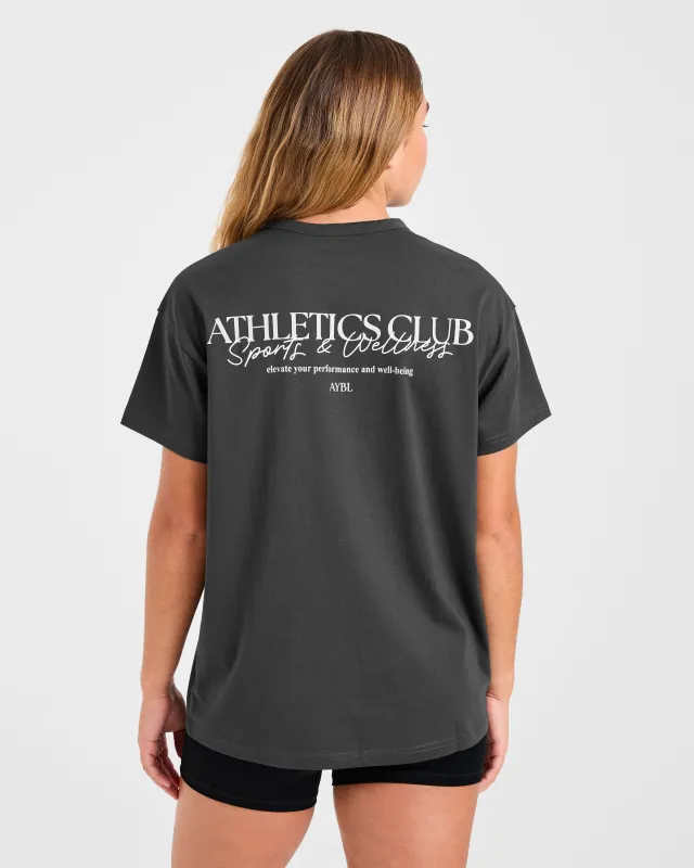 Athletics Club Oversized T Shirt - Charcoal sold by AYBL